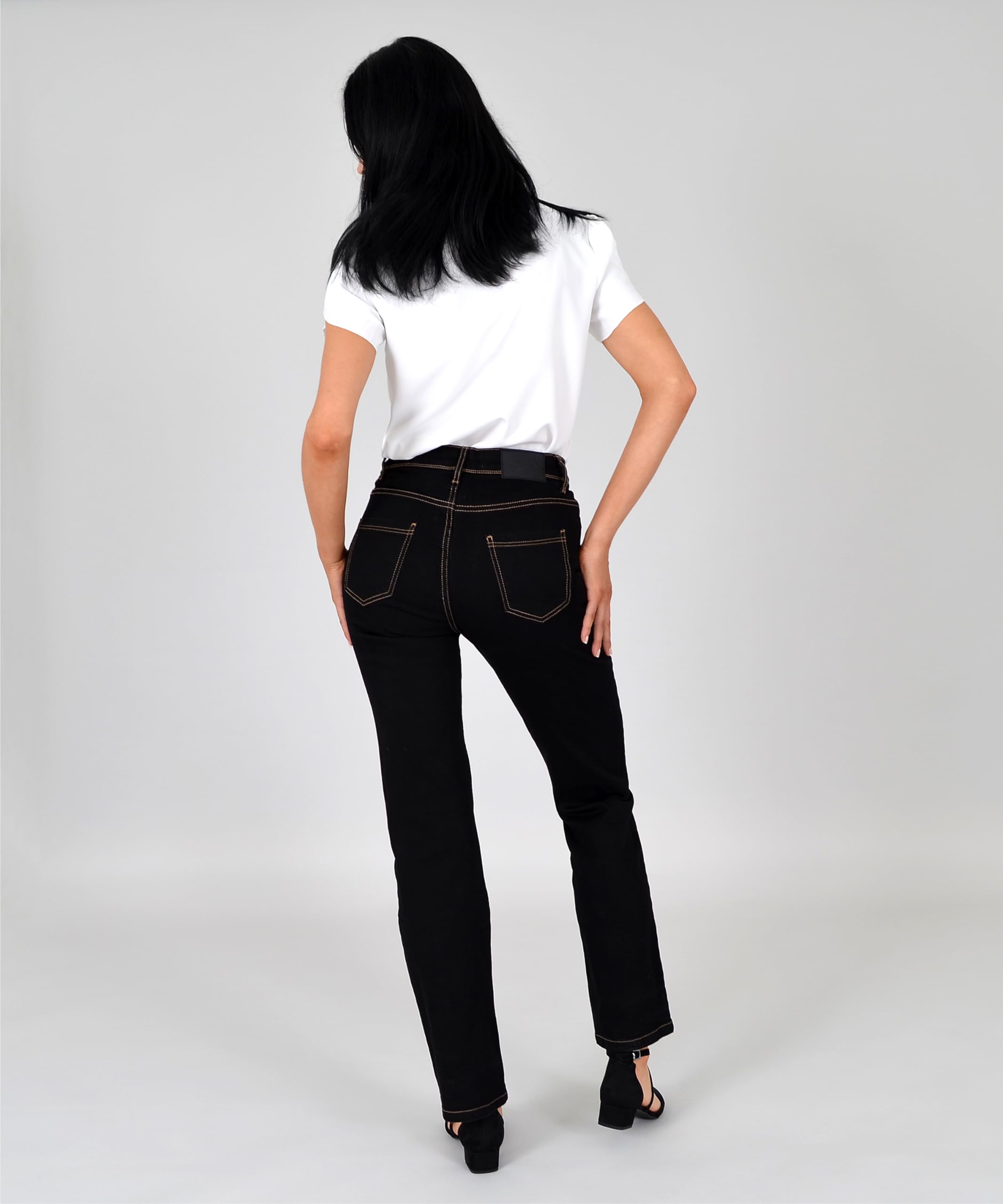 ESRA Damen Jeans Hose Damen Jeanshose gerader Schnitt Straight bis Übergrösse G400