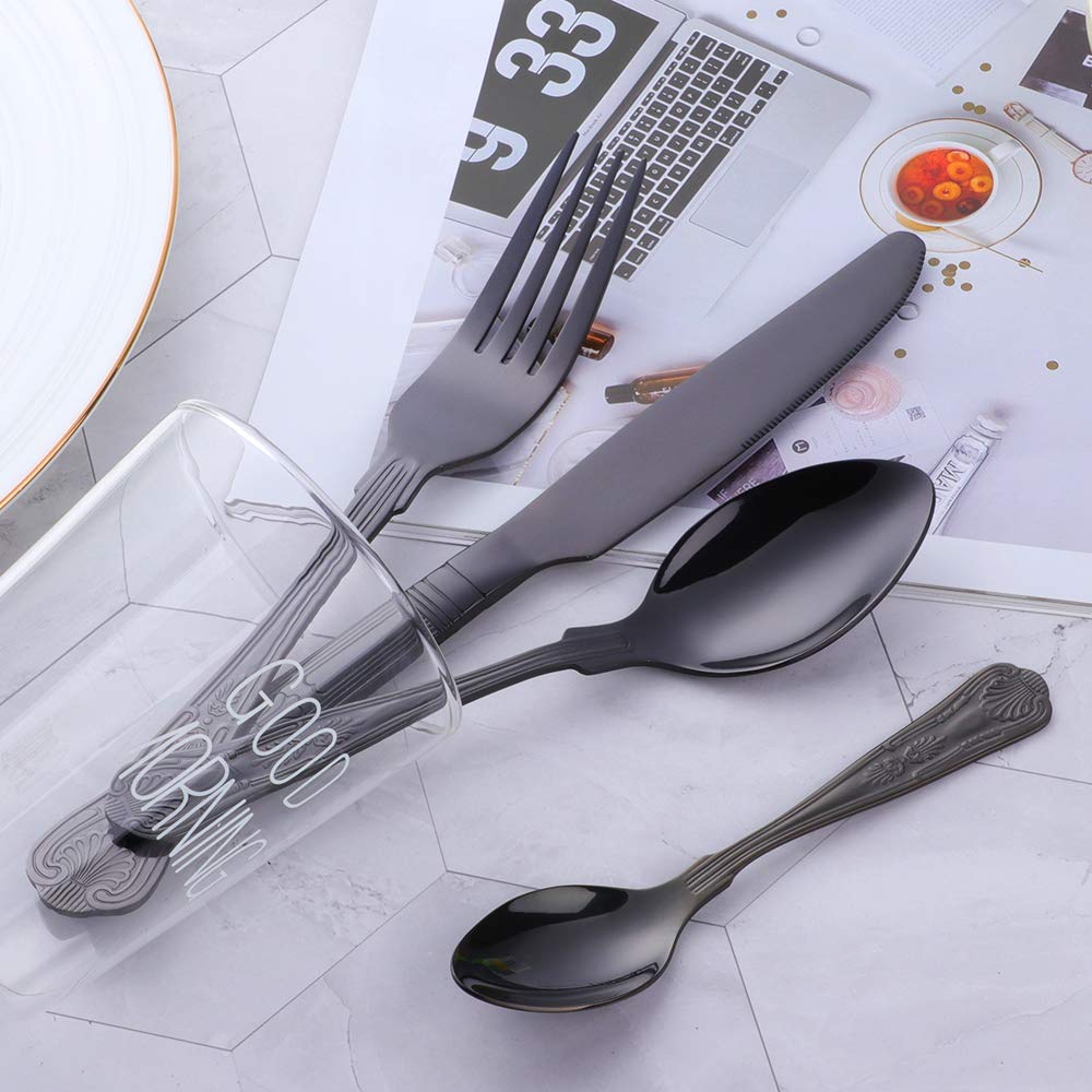 Buyer Star Besteckset 24pcs, Besteckset Edelstahl Messer Gabeln Löffel, für 6 Personen, Grundgeschirr aus Spiegelpolitur