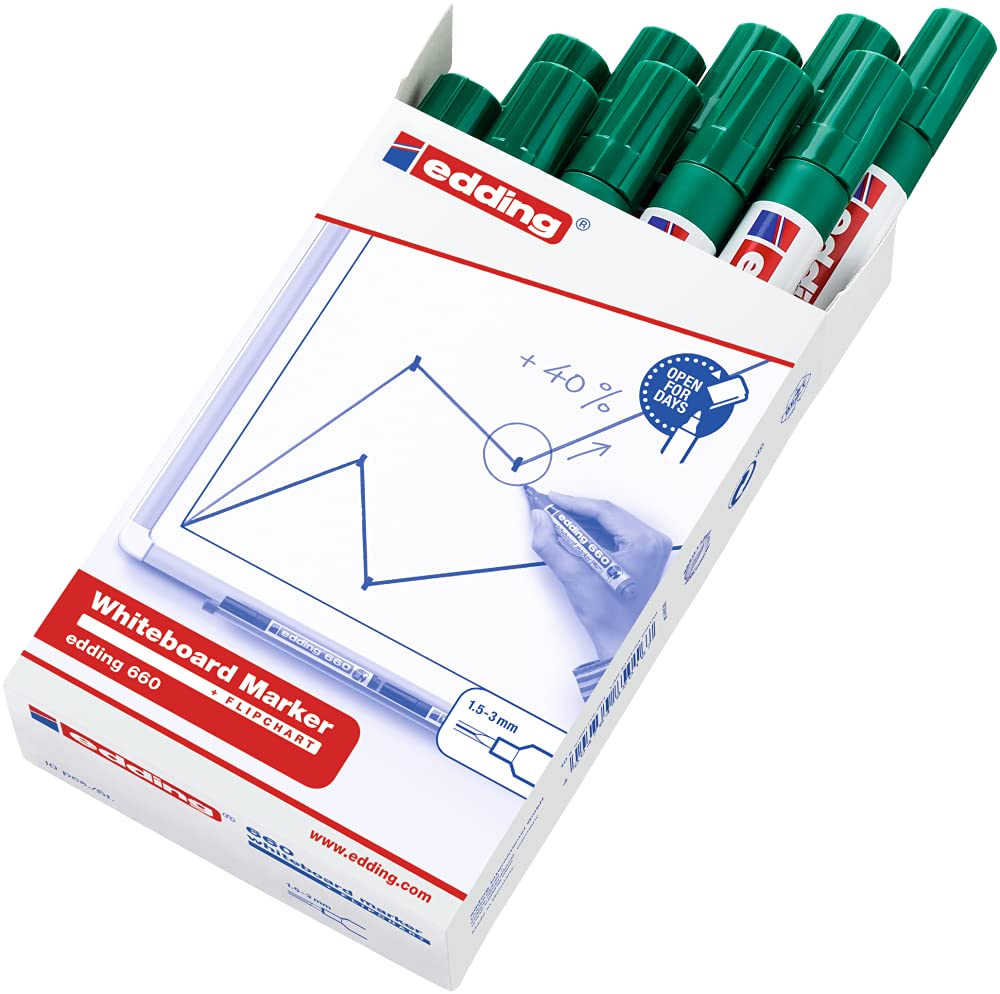 Produktbild von Edding 660 Whiteboardmarker - 20 Stück Blaue Boardmarker Nachfüllbar