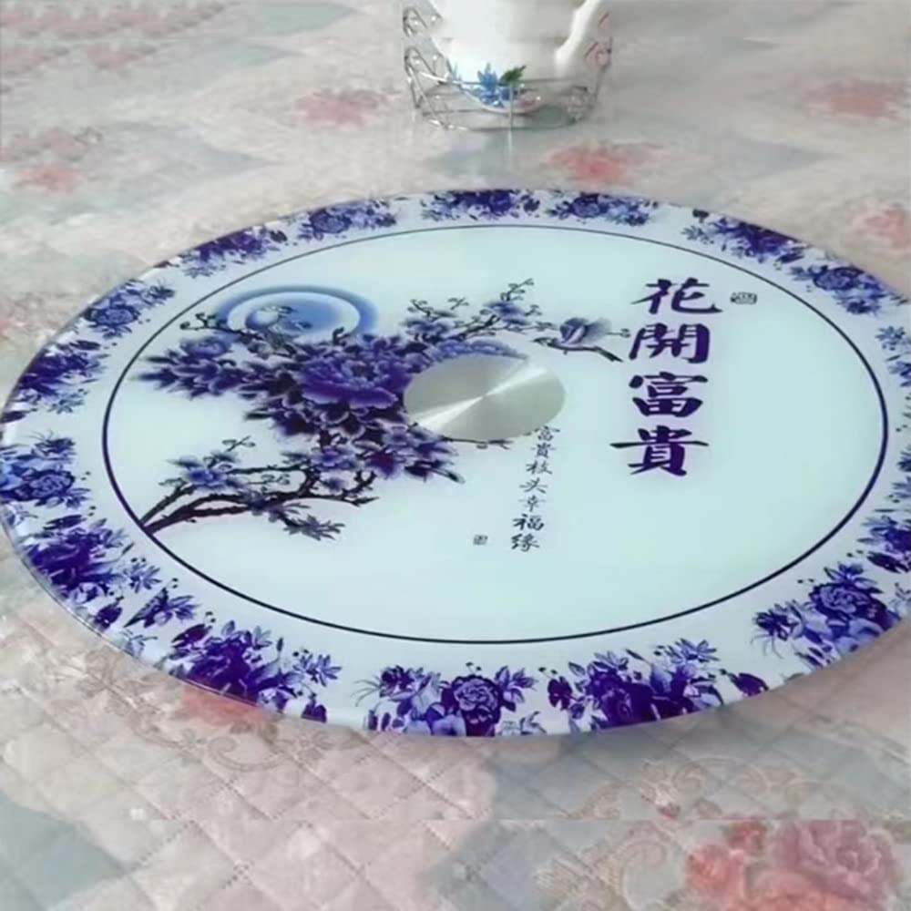 Lazy Susan Vassoio Girevole Rotondo Giradischi In Vetro 60cm Piatto Rotante