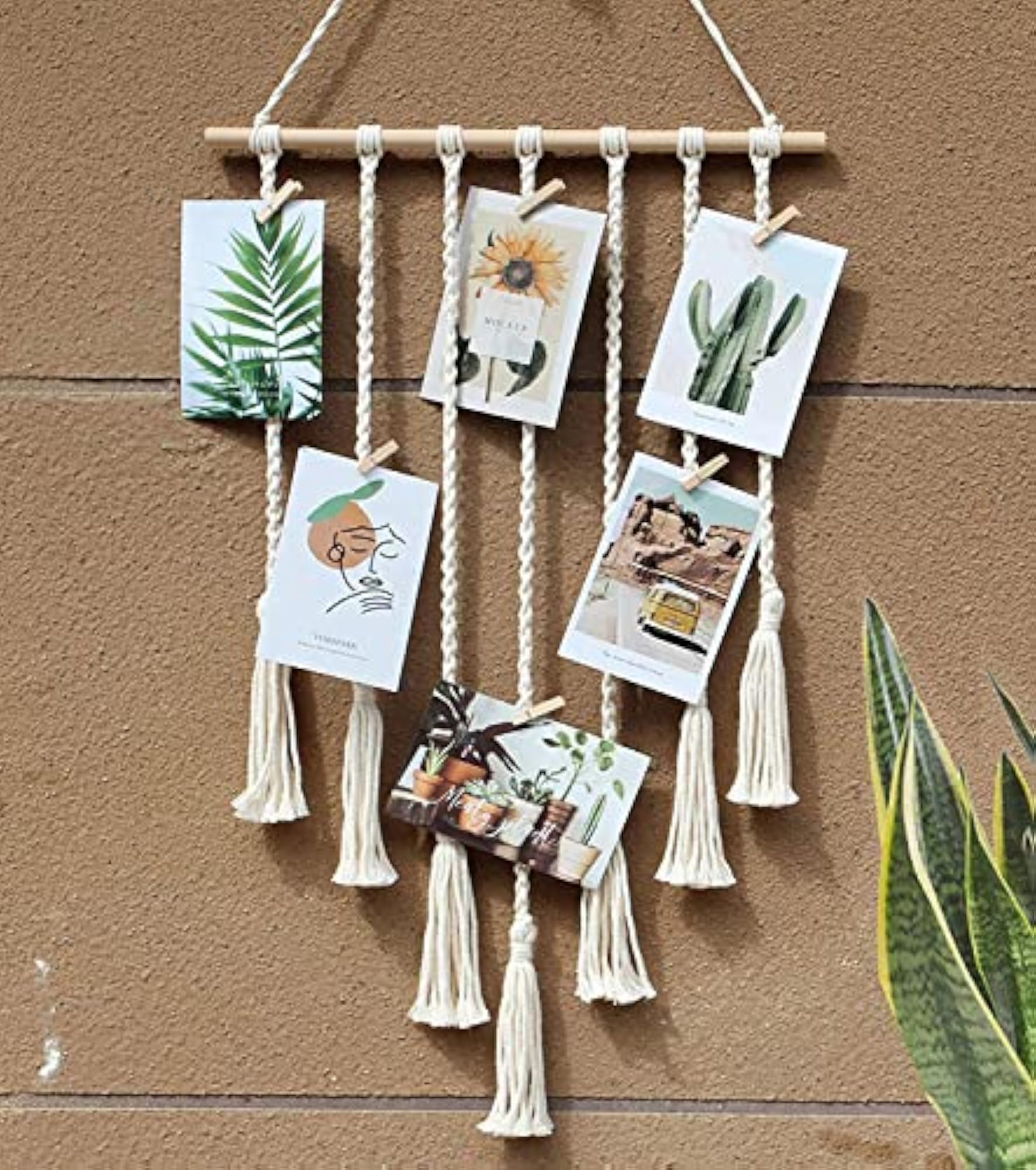 Home Macrame Wall Hanging, Macrame Photo Display