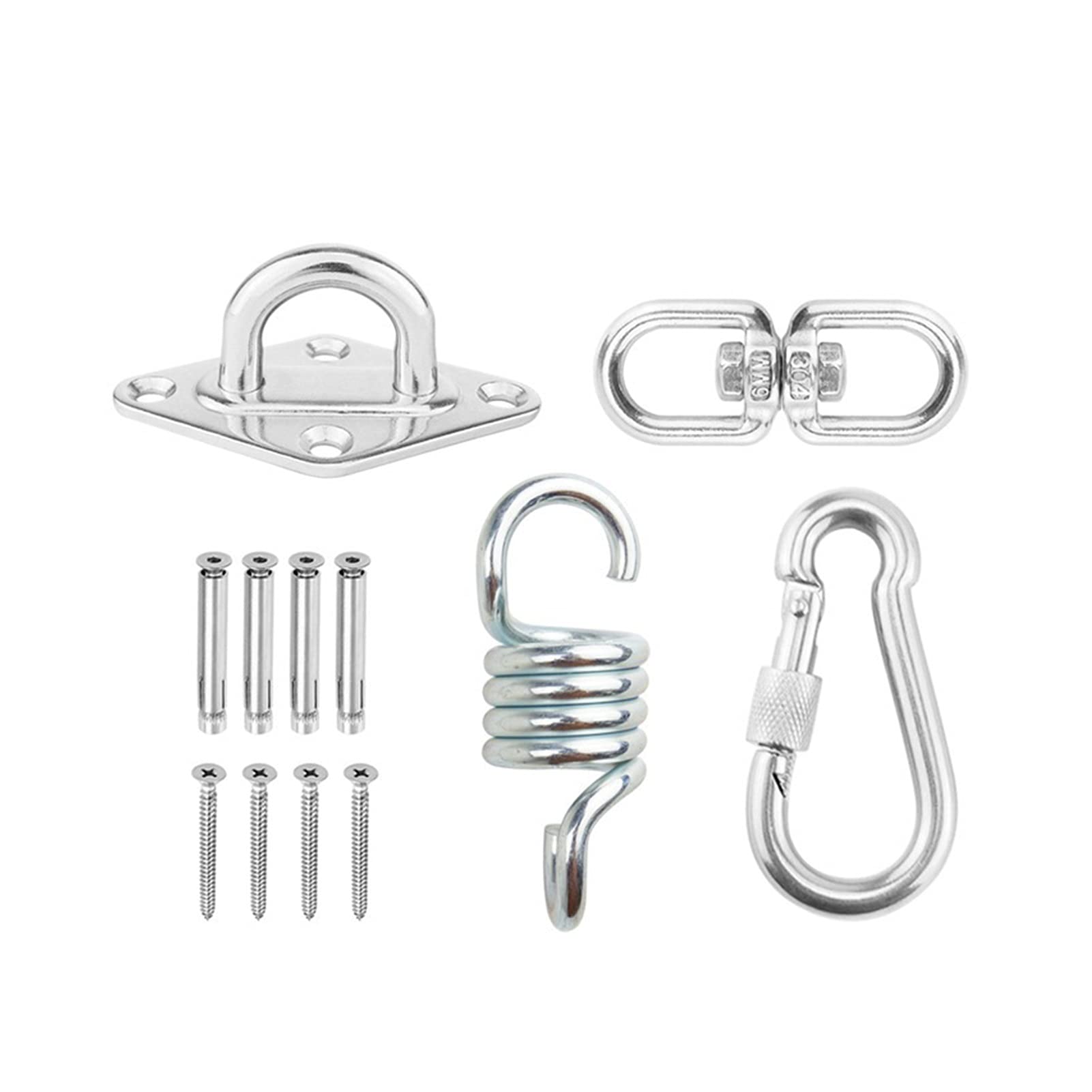 Hammock Chair Ultimate Hanging Accessories Kit 500 LB Capacity Hammock Spring, Swivel Hook, And Ceiling Hammock Mount
