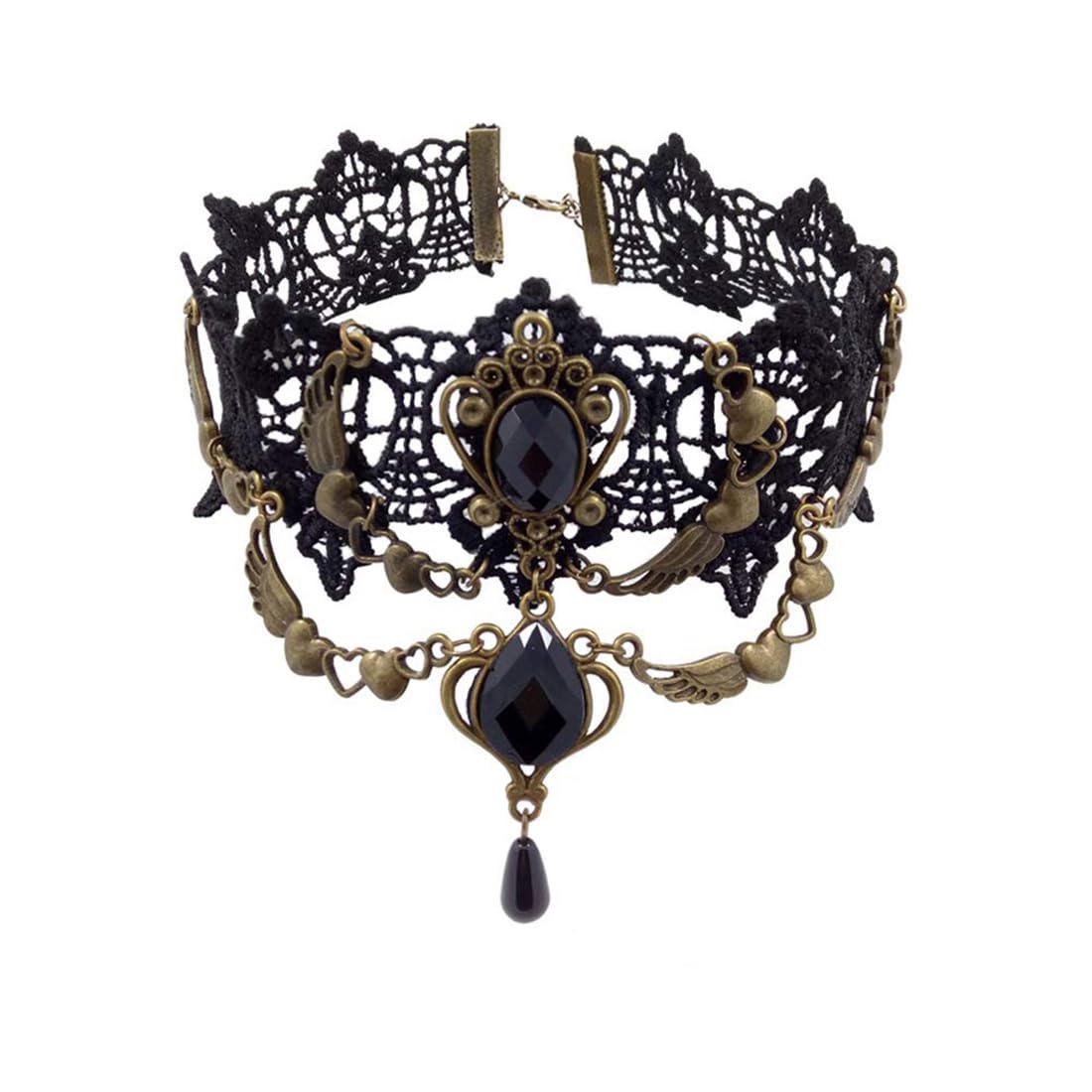 Gothic Choker Halsband Mit Spitze - Vampir & Steampunk Style