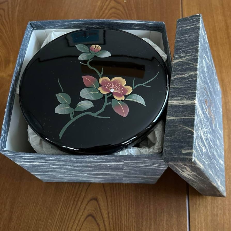 会津塗重箱 3層 花柄 11×11×16 K 三段 重箱