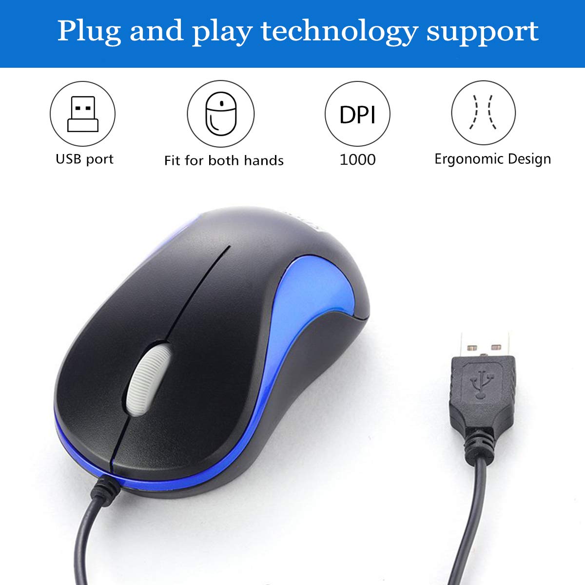 Socket Mouse Computer Mouse Samudgate Wired Mouse, Small Retractable Cable USB Mouse ...