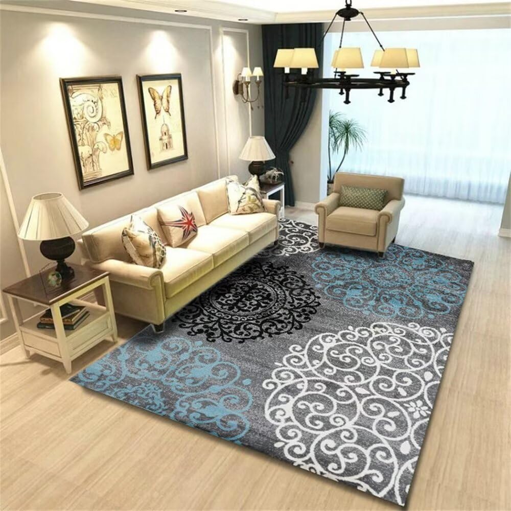Tapis de salon carreau ciment pour créer un coin bureau cosy