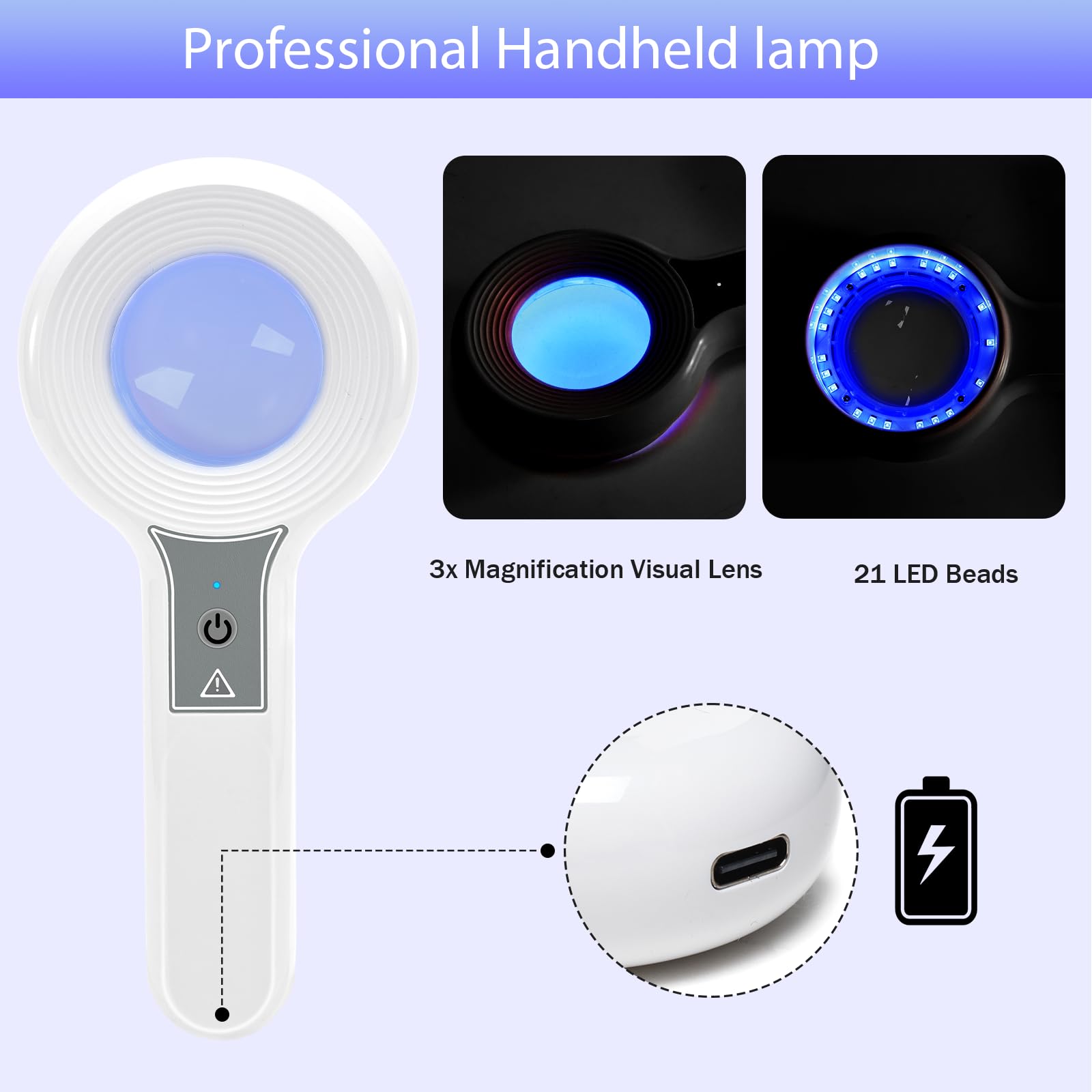 LED395nm UV Taschenlampe Detektor, Wiederaufladbar, für Haustier Urin und Hautprüfung