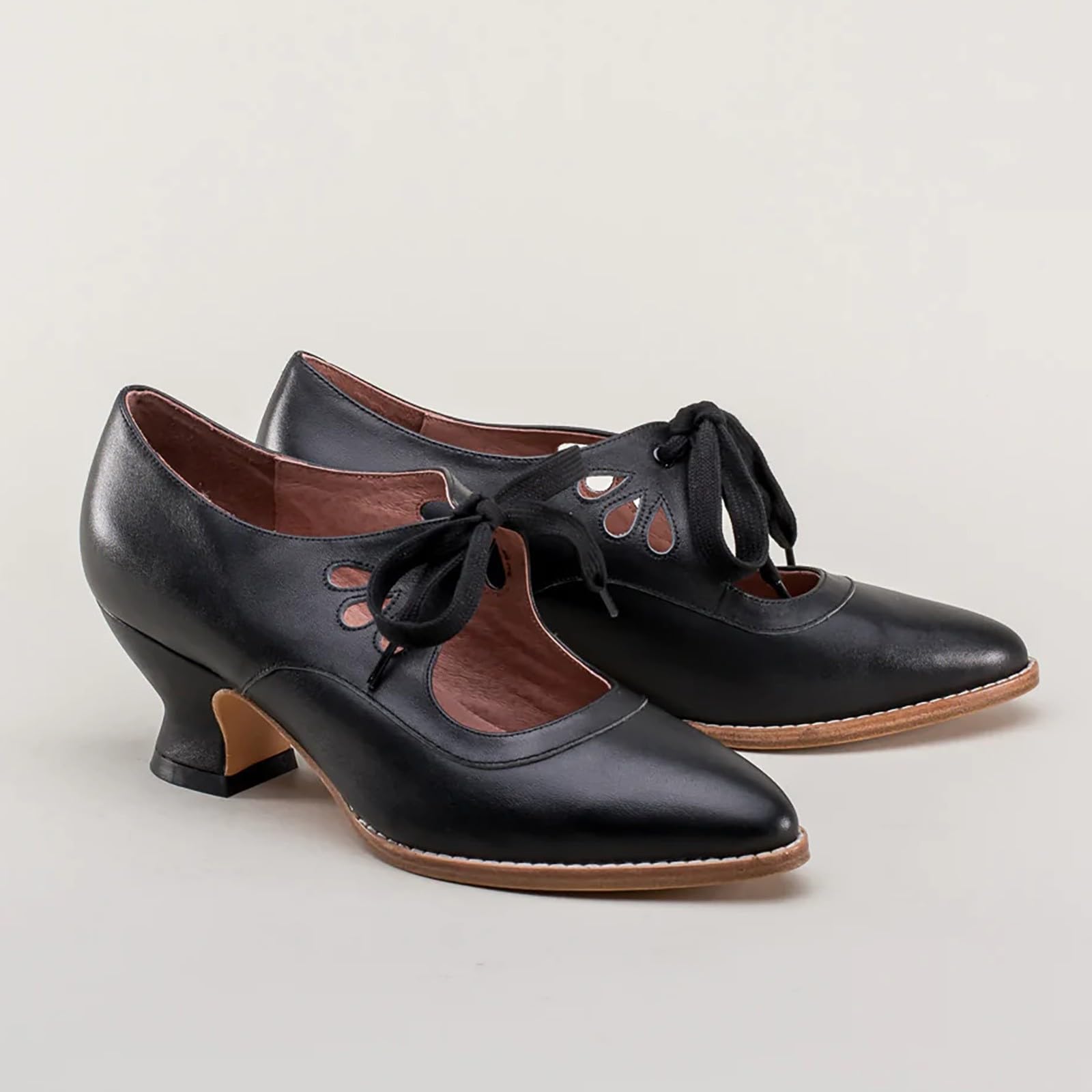 2026 Nuove scarpe stringate con tacco alto per donna taglie forti