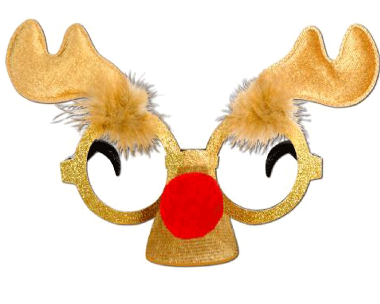 Reindeer Glitter Rudolph Eyeglasses Ugly Sweater Party Christmas X