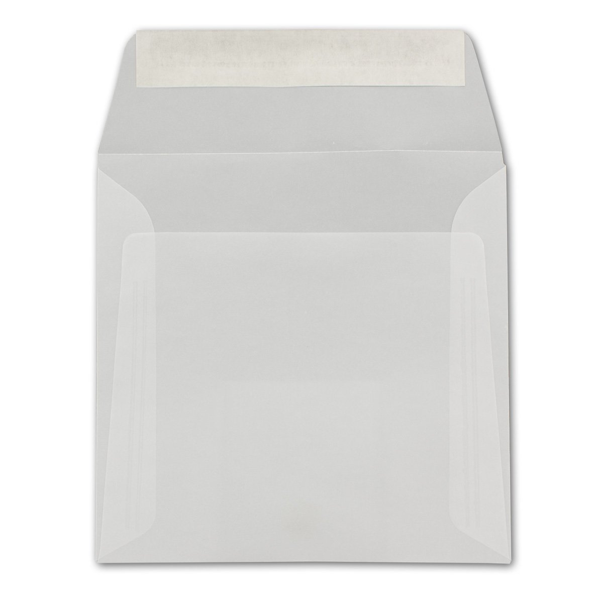 Lot de 400 enveloppes transparentes - Format carré - 16 x 16 cm - 92 g/m² - Fermeture adhésive - Sans fenêtre
