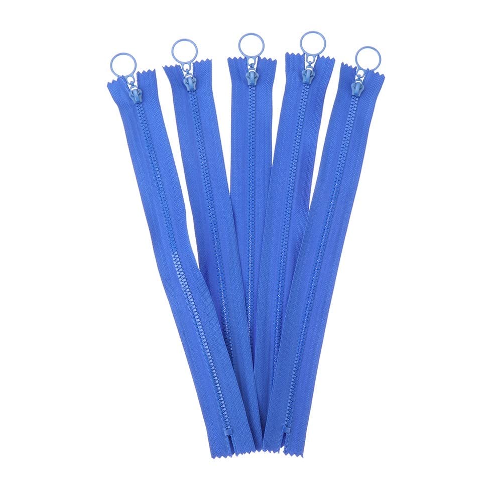 Duo Er 20Pcs-25Cm Blue 20 Pcs 25Cm Resin Colorful Zippers Round Ring Zipper For Diy Sewing Clothing Bag Garment Accessories (Color : )