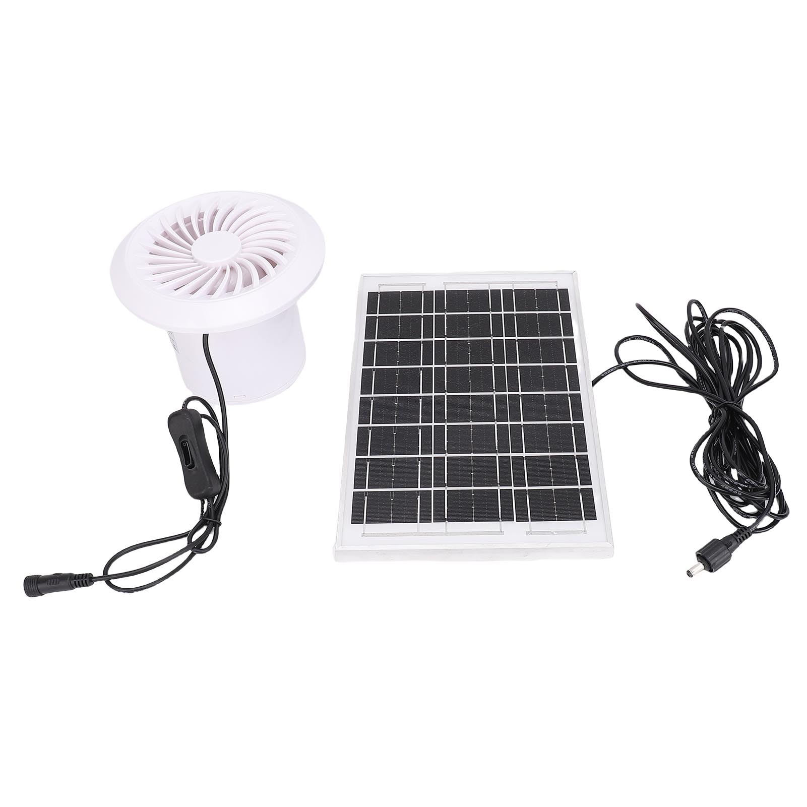 Pongnas Kit Ventola Ad Energia Solare per Cucce, Pollai e Serre - Ventola in Silicio Monocristallino da 6 W con Design di Ventilazione Rotondo