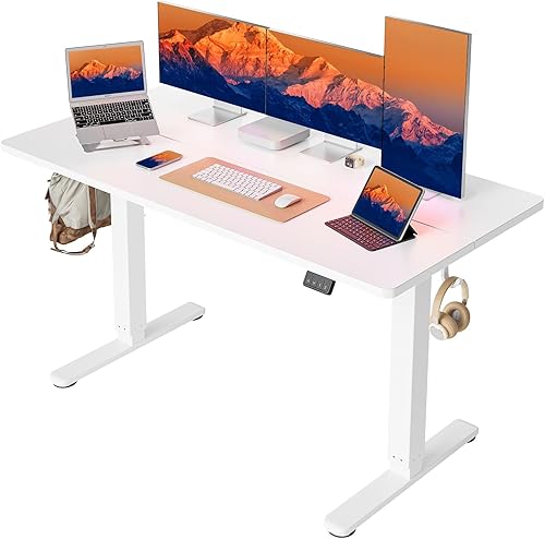 Miniatura 22 de Cubiker Escritorio de Pie de 40 x 24 Pulgadas, Mesa Eléctrica de Oficina en Casa de Altura Ajustable, Escritorio Sit-Stand con Tablero de Empalme,