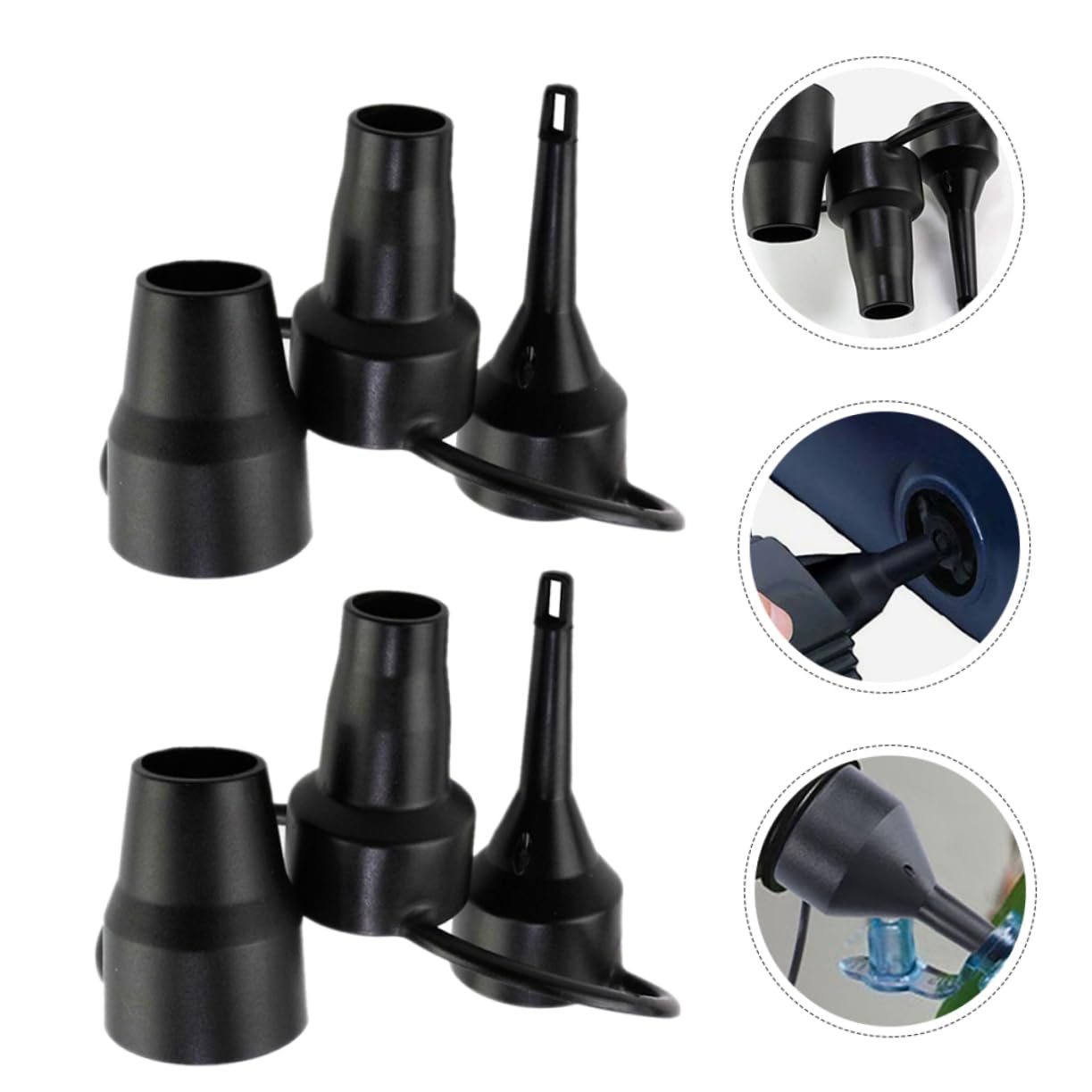 UPKOCH Aufblasbarer Mund Inflator Ersatzdüsen Pumpe Aufblasbares Bett Luftmatratze Luftbett Aufblasbare Bettdüsen Aufblasbare Pumpdüsen Plastik Black