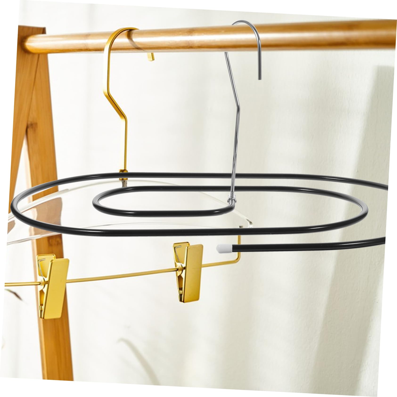 Bettlakenaufhänger mit Runden Glatten Kanten aus Stahl Spiral Schwarzer Schwer Belastbar zum Trocknen von Bettwäsche und Decken zu Hause