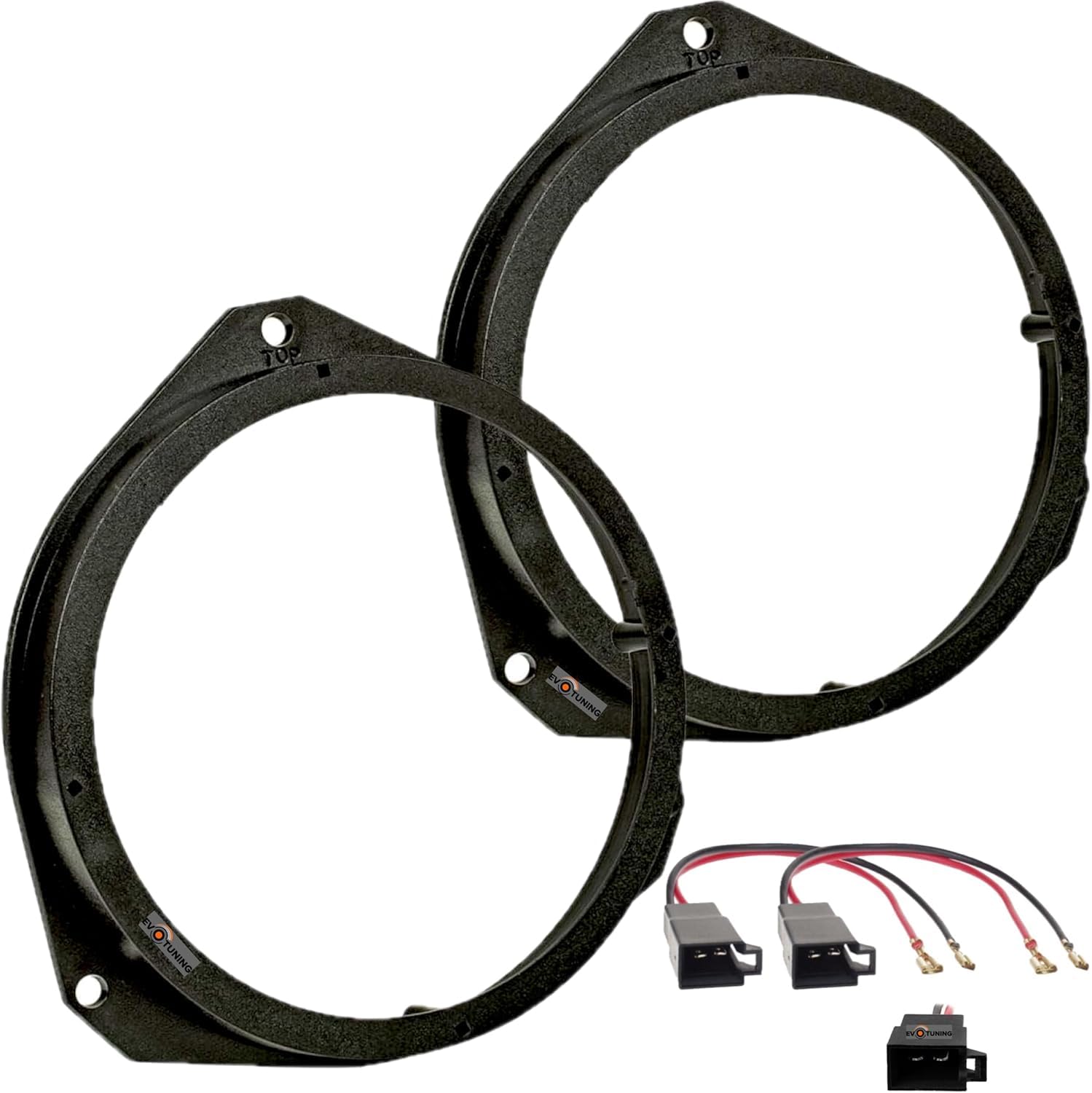 EvoTuning Kit Installazione Coppia Anelli e Cavi Adattatori Casse Altoparlanti 165 mm 16,5cm per Fiat 500L 500X dal 2012, Alfa Romeo Giulietta dal 2010, Giulia dal 2016, Stelvio (Ant o Post)