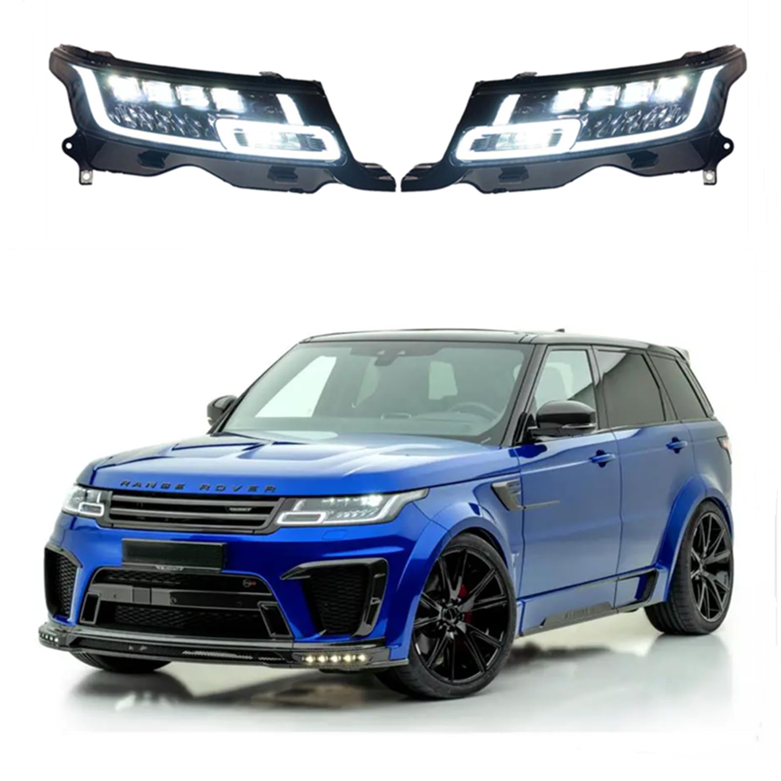 Land Rover 13-17 Range Rover ヘッドライトアセンブリ FeAdviancce LED L494 2018-2022 Front Lamps Facelift Headlight