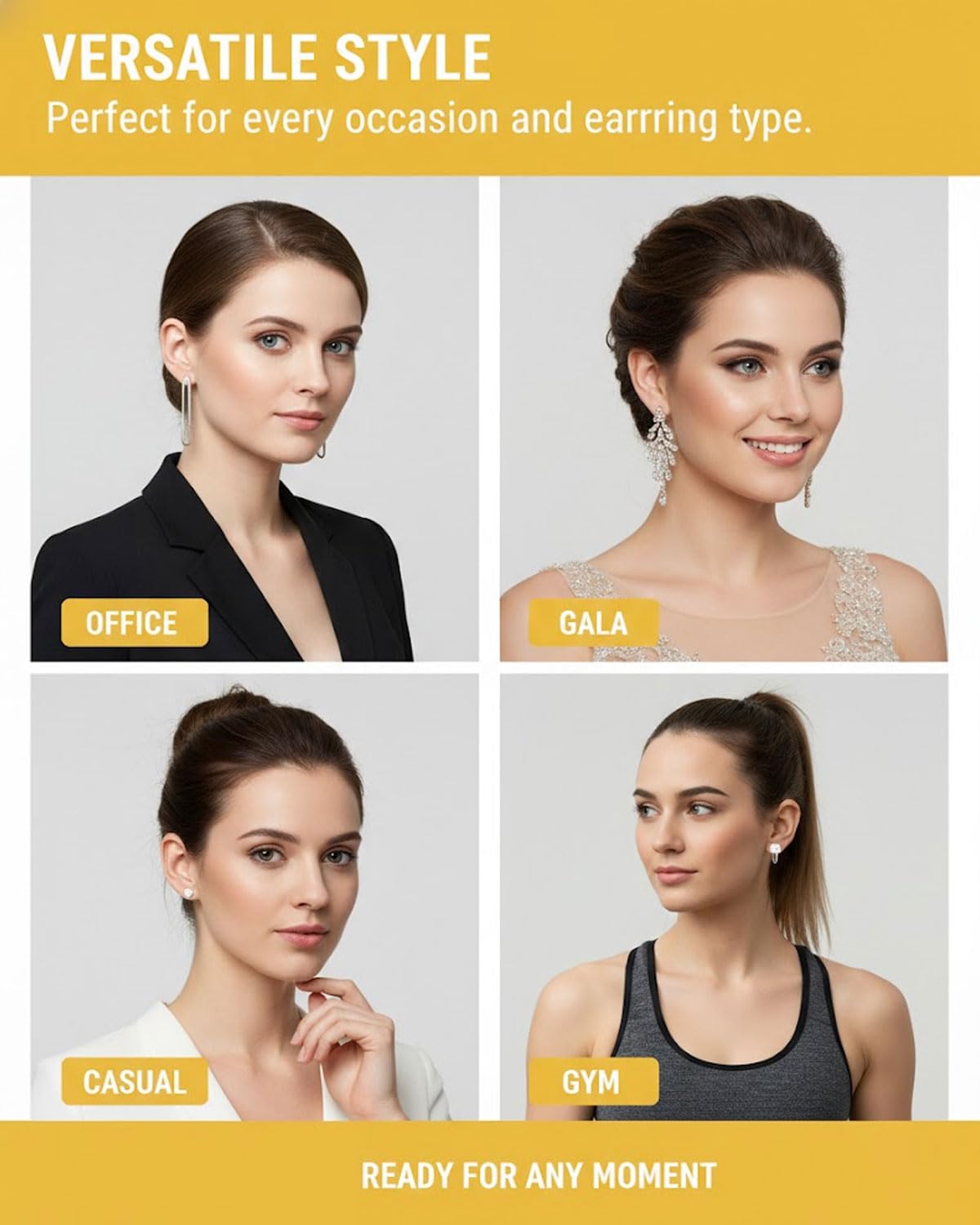 6 Pares Elevadores de pendientes para mujer silicona, Tuercas Hipoalergenicas Cierres Elevadores para Lobulos Caidos O Rasgados, Sujeta y Levanta Pendientes(Trébol de cuatro hojas) — view 6