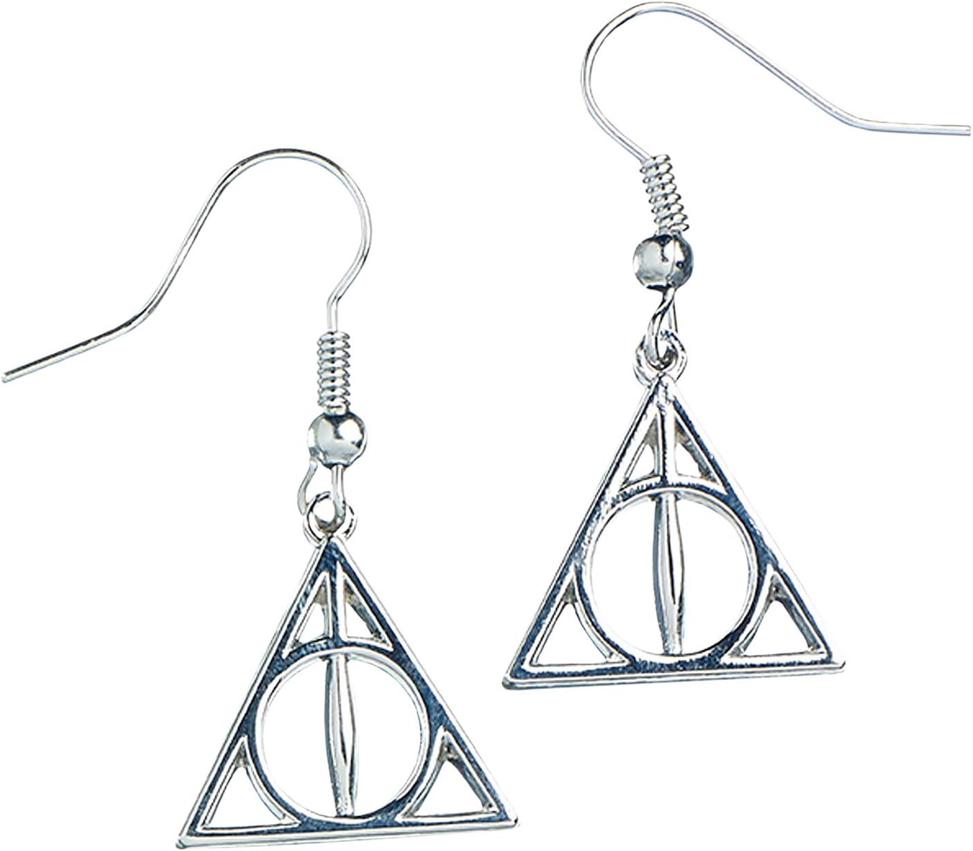 Sterling Silver Deathly Hallows Dangle Earrings