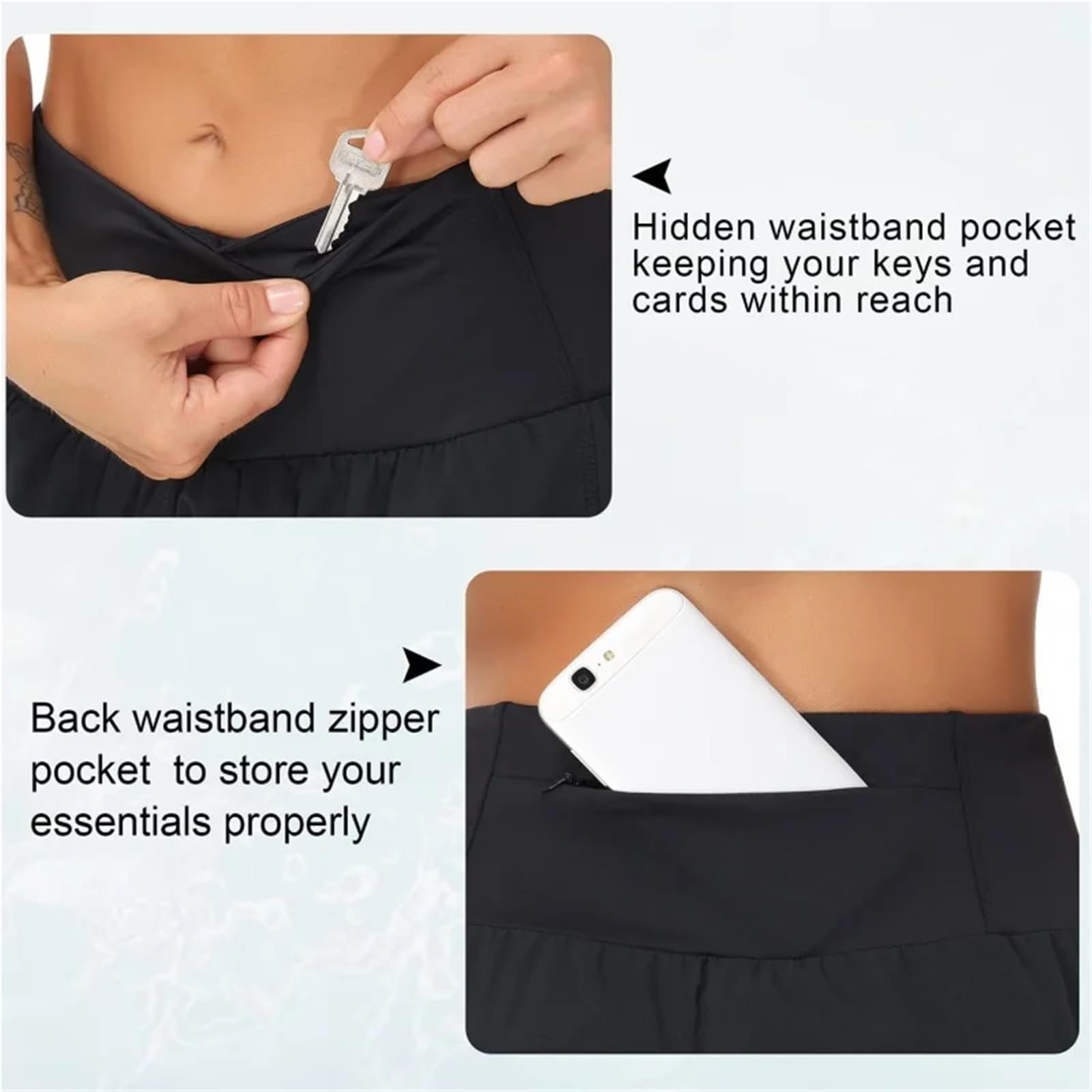 Short de Yoga Short de Fitness Push-up Taille Haute for Femme, vêtements Sport, Gym, Yoga, avec Poches, for Cyclisme, Course à Pied, entraînement pour Le Sport