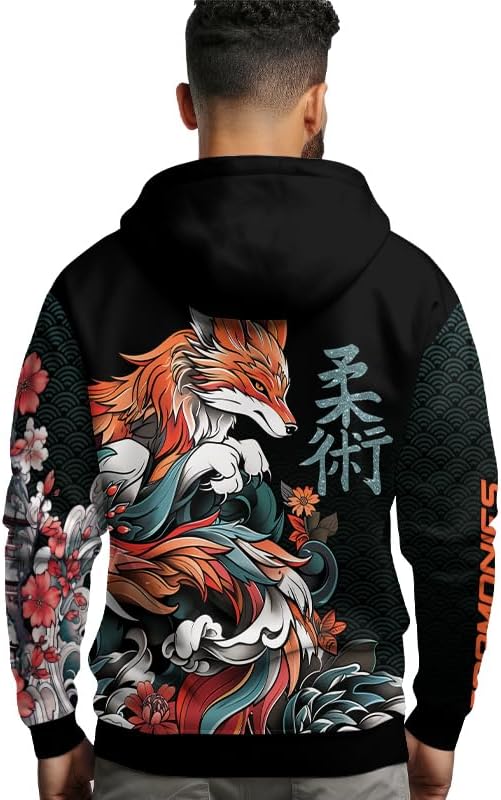 Samurai Mens Hooded Sweatshirt 3D Printed Graphic Pullover Streetwear Hoodies for Men and Women