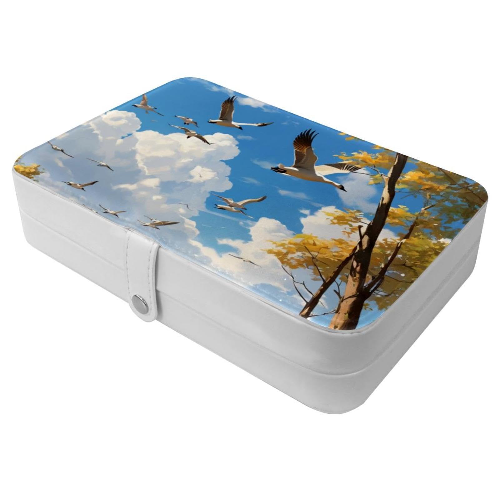 Boîte à bijoux portable oies sauvages, l'accessoire de voyage idéal pour vos déplacements