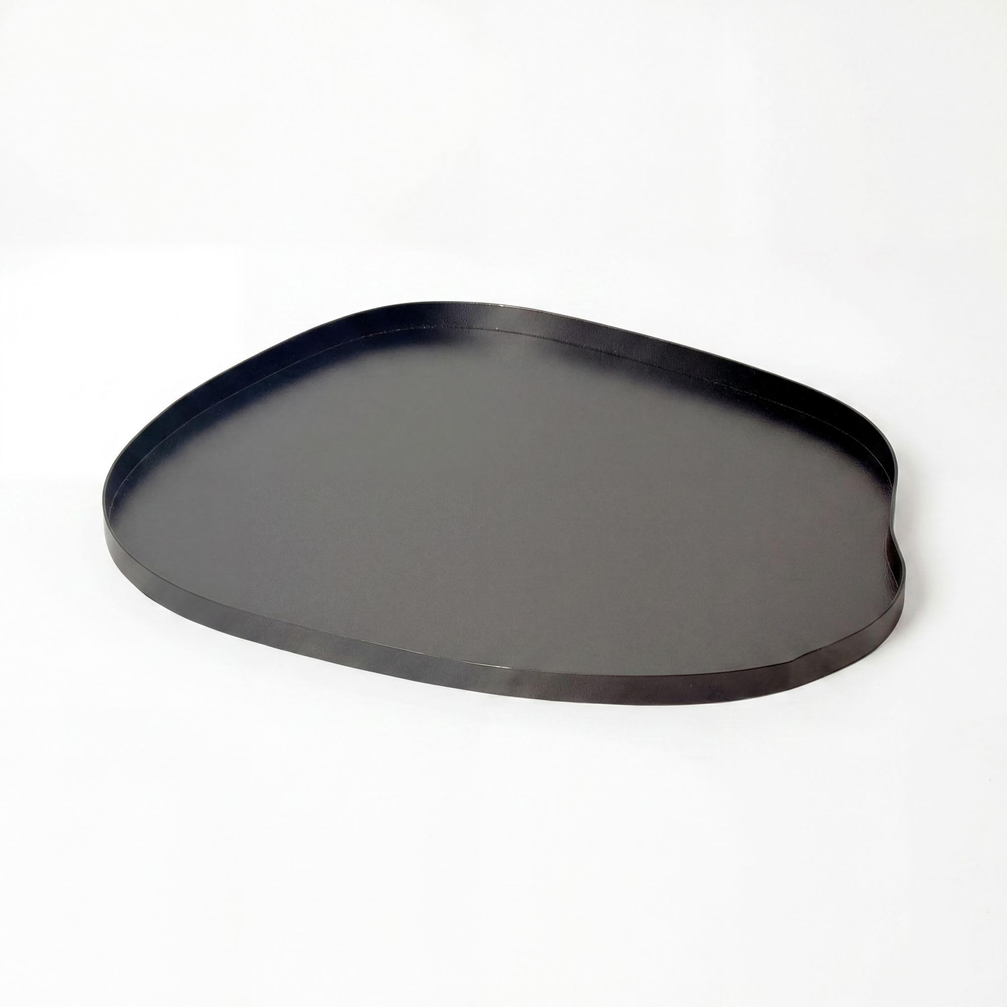 FineBuy Dekotablett 50x40x3 cm Metall Schwarz, Tablett Organisch