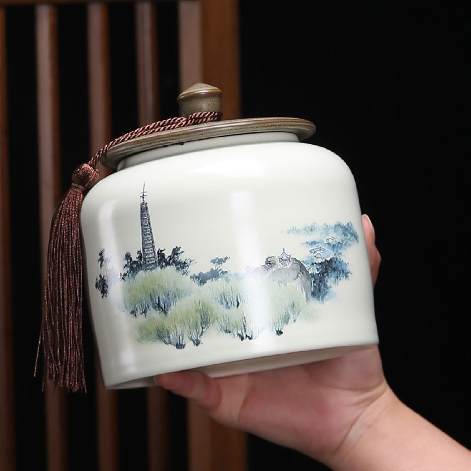 GRFIT Barattolo da tè Scatola for imballaggio di tè Sfuso Contenitori sigillati in Ceramica Vuoti tè Bianco tè Nero tè Verde Contenitori for tè Longjing Scatola da tè