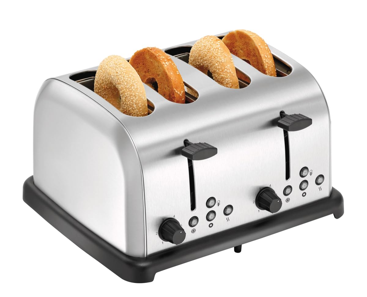 MBH Tostapane professionale 4 fette Tostapane elettrico industriale per bagel, panini e pane tostato.