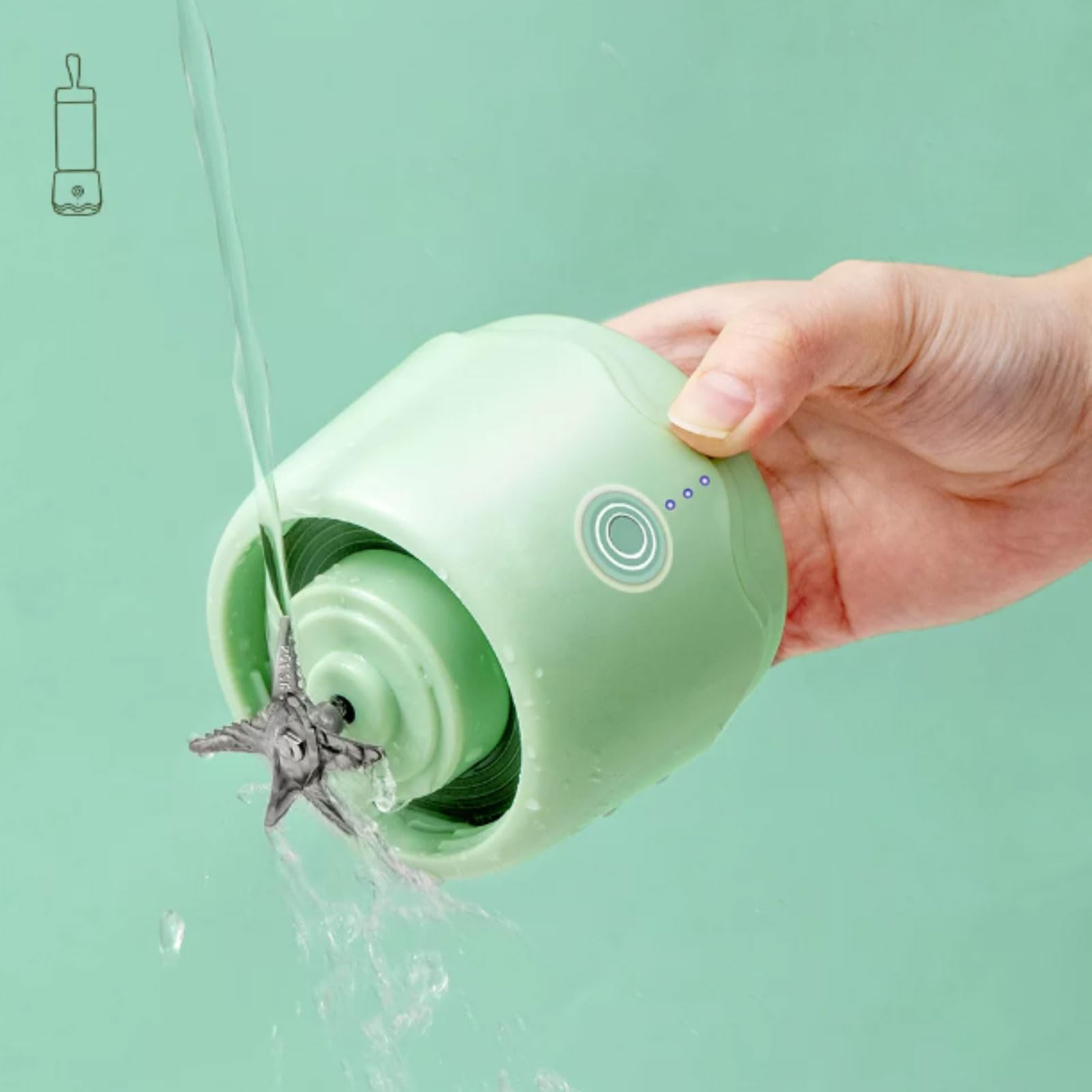 Potężny plastikowy przenośny blender potężny przenośny mikser z kubkiem do smoothie 10 ostrzy USB wielokrotnego ładowania, świetny do mieszania kompaktowego(liliowy)
