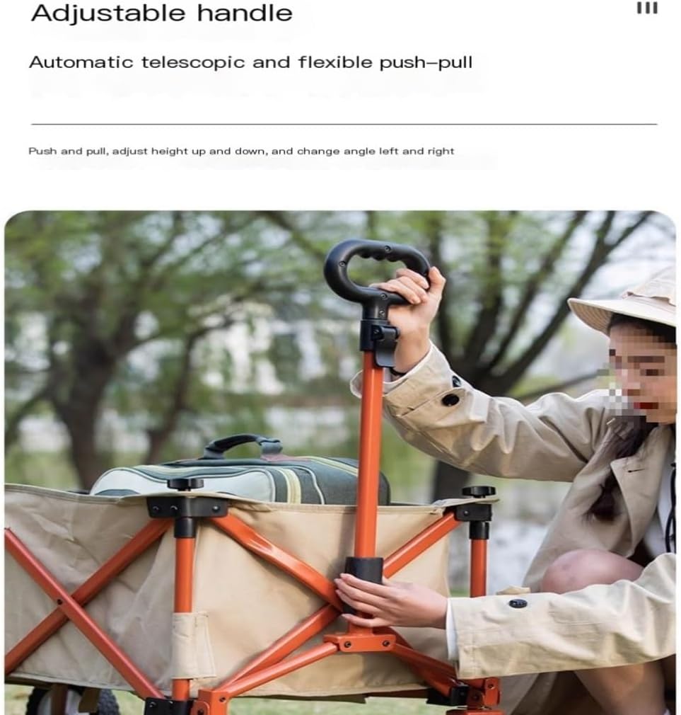 Multifunctional Cart Campervan Camping Car Outdoor Folding Cart Camping Trailer Picnic Car Portable Folding Trolley Outdoor Cart Outdoor Stroller(A)