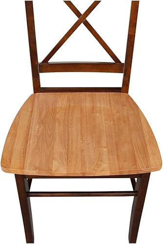 Miniatura 8 de International Concepts X- - Silla de respaldo con asiento de madera maciza, color canelaespresso