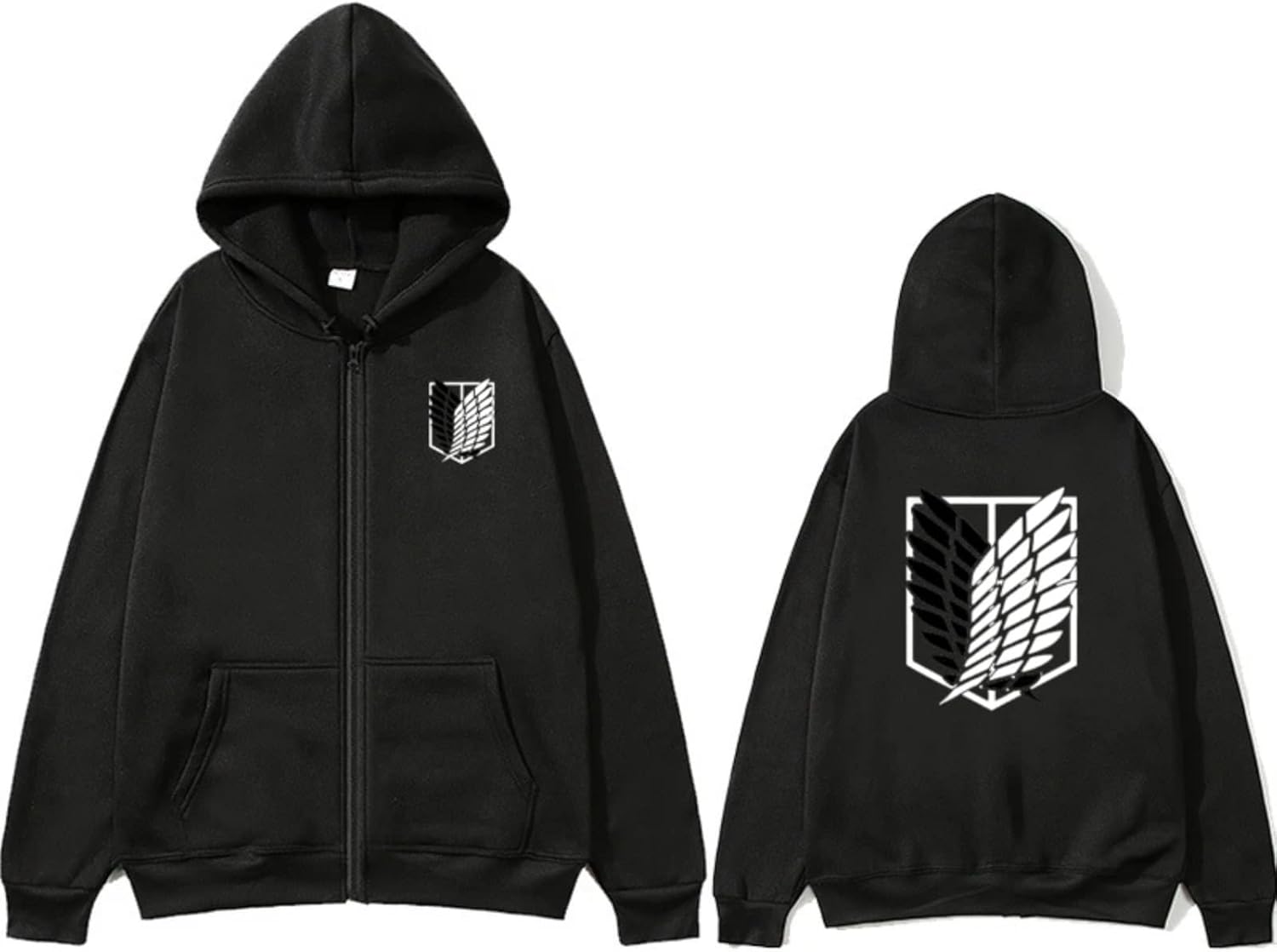Felpa Felpa Con Cerniera Unisex, Oversize, Grafica AOT Attack On