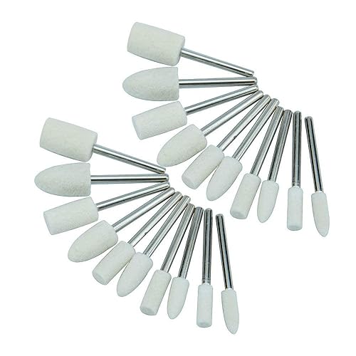 Miniatura 6 de Luo ke 20 ruedas de pulido de lana comprimida, puntas de pulido de fieltro de lana, puntas de pulido con mandril de 18 pulgadas para herramientas