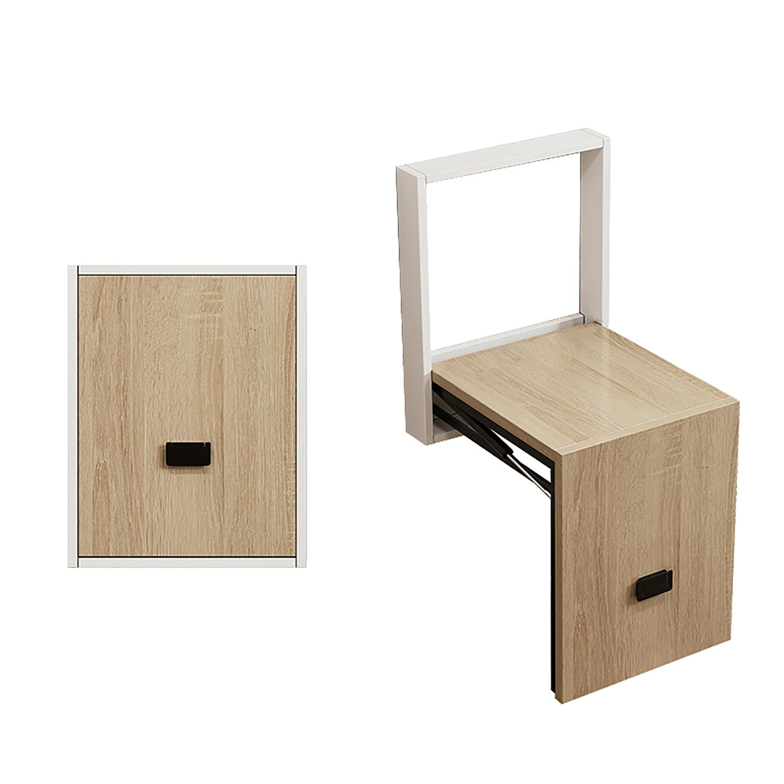 STUIJKVSZ Wall Mounted Entryway Shoe Bench Seat, Wood Folding Chair Invisible Shoe Changing, Space Saving Bathroom Seating, Fold Down and Up Shoe Bench on The Wall(31x28x39cm(12x11x16in), Walnut1)