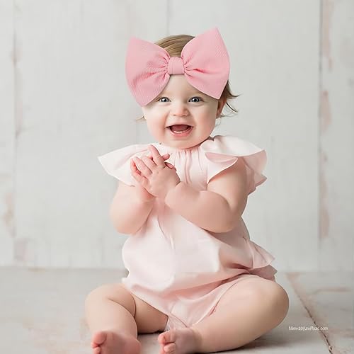 Miniatura 2 de ONENINEDREAM Diademas grandes de 6 pulgadas con lazo de San Valentín hechas a mano con lazos, diademas de nailon suave de alta elasticidad,