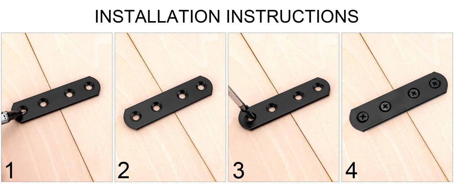 Conector de soporte para placa de reparación de hierro plano de 7,8 cm, soportes de esquina rectos planos, paquete de 20