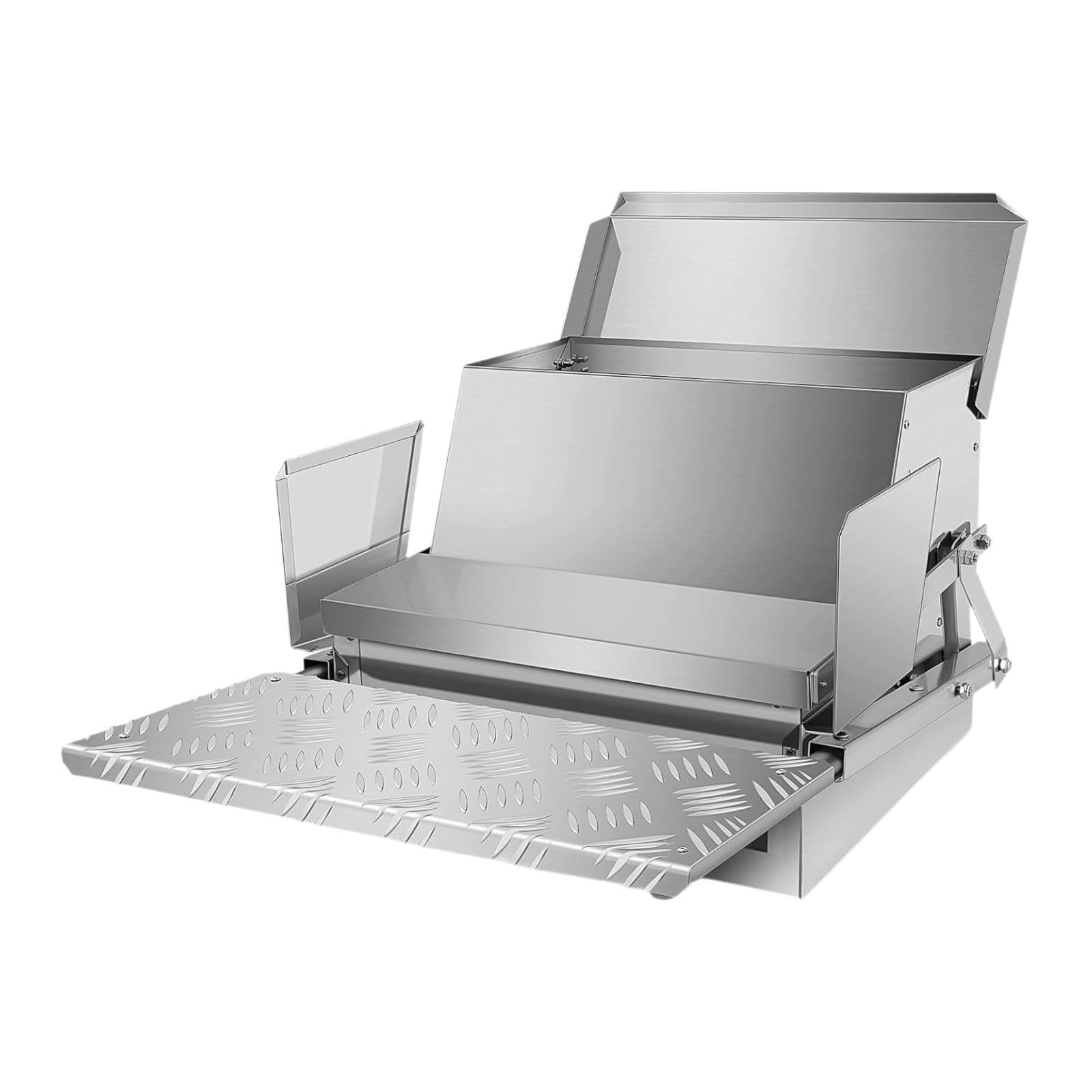 Comedero automático de pedal de acero galvanizado, prevención de pájaros, resistente a la intemperie y a prueba de derrames, para pollos, aves de corral y faisanes