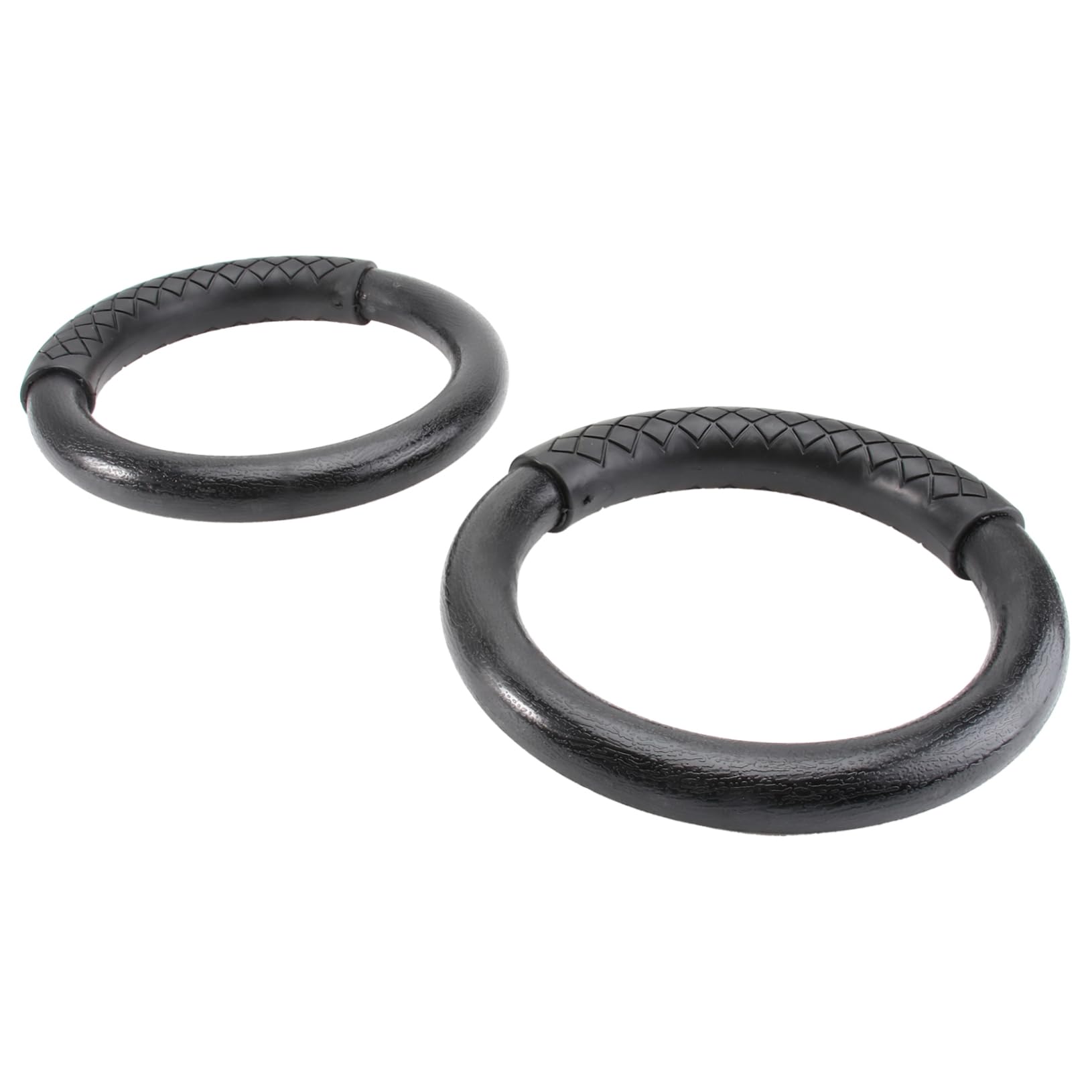 Wakauto 1Pair Abs Gymnastic Rings Home Fitness Rings for Full Body Workouts Training Rings for Pullups Dips and Strength Exercises Durable Black Design