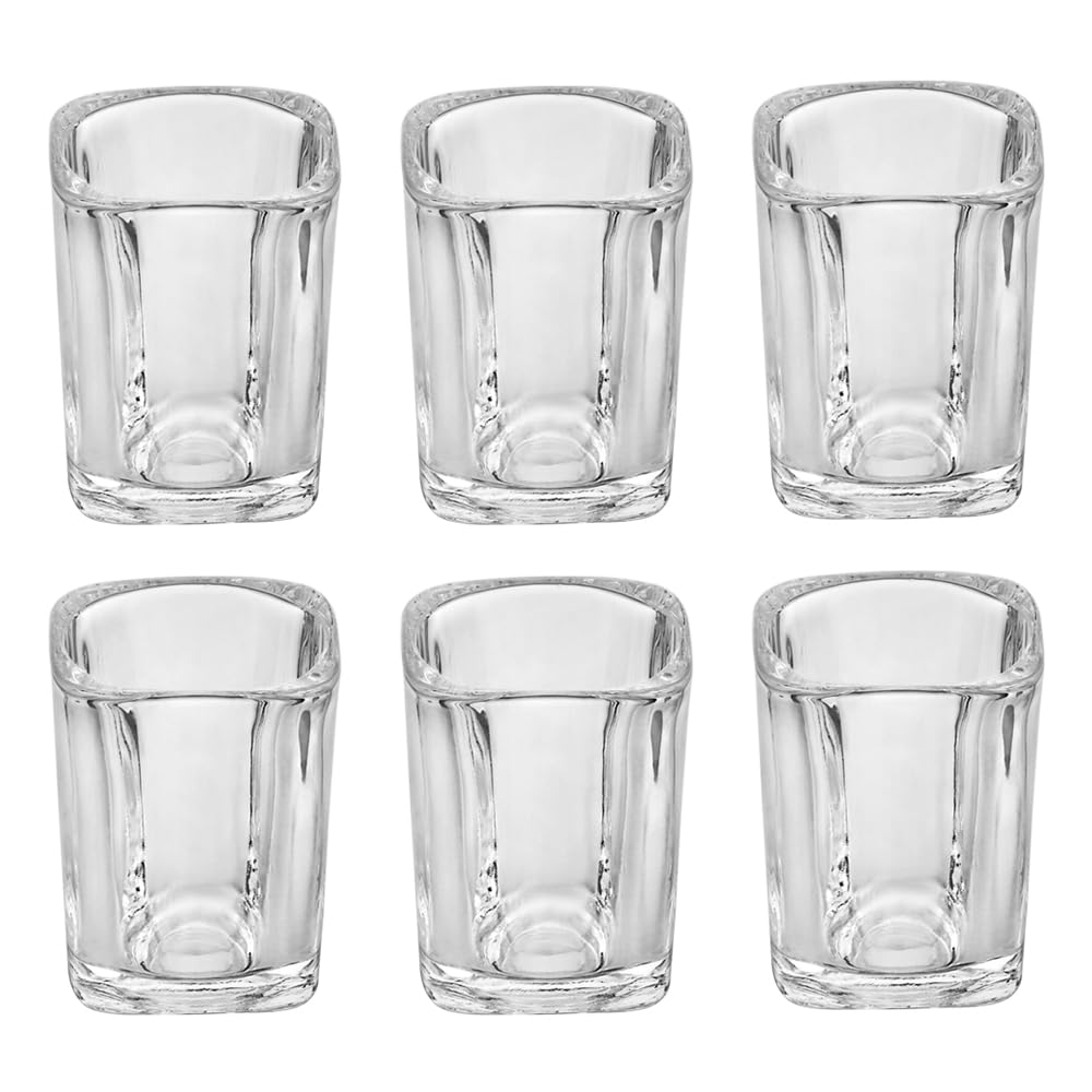 BTGLLAS Shot Glasses 2.3 oz, Set of 6 - Cute Square Tequila Glasses, Perfect for Whiskey, Tequila, Liqueurs, Party & Collection, Espressos, Spirits & Liquors (6, Clear square)