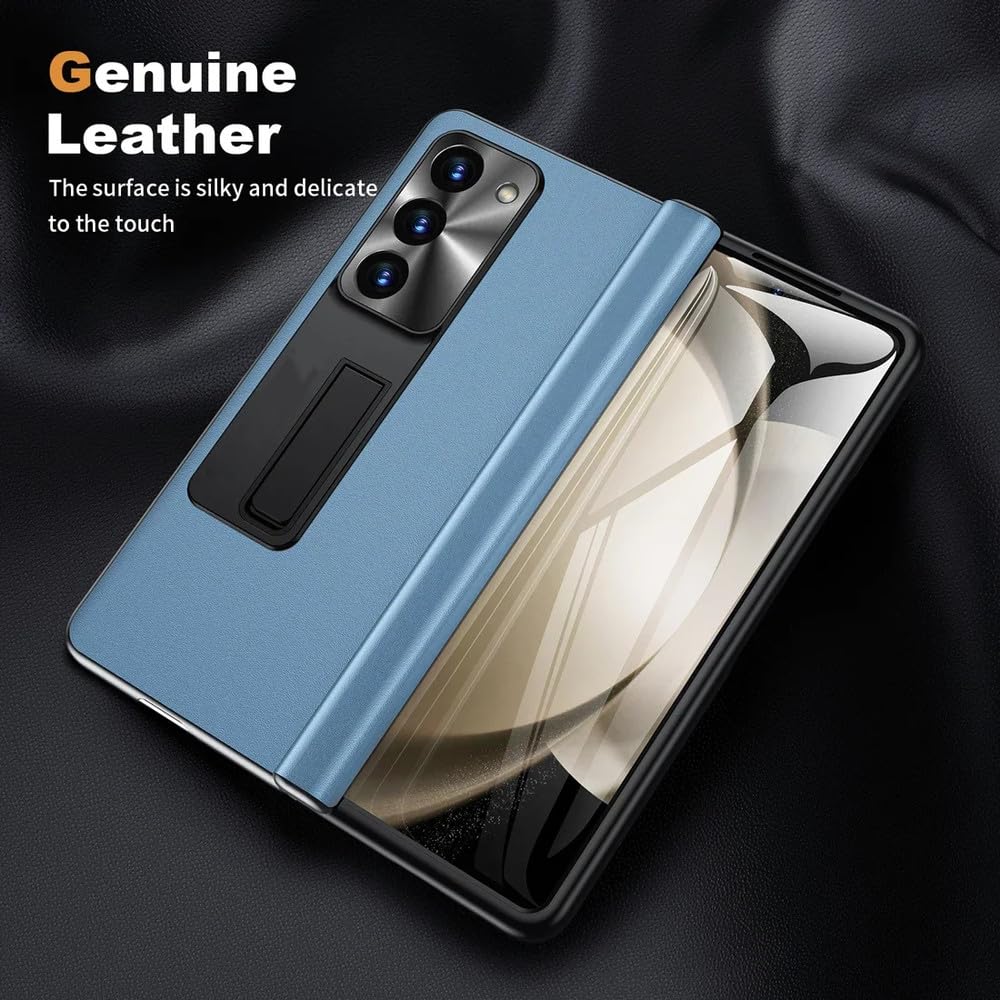 para Samsung Galaxy Z Fold 5 Funda de Cuero con bisagra de Cuerpo Completo Protección Funda para teléfono Protector de Pantalla para Z Fold 4 Funda, Verde, para Samsung Galaxy Z Fold 5