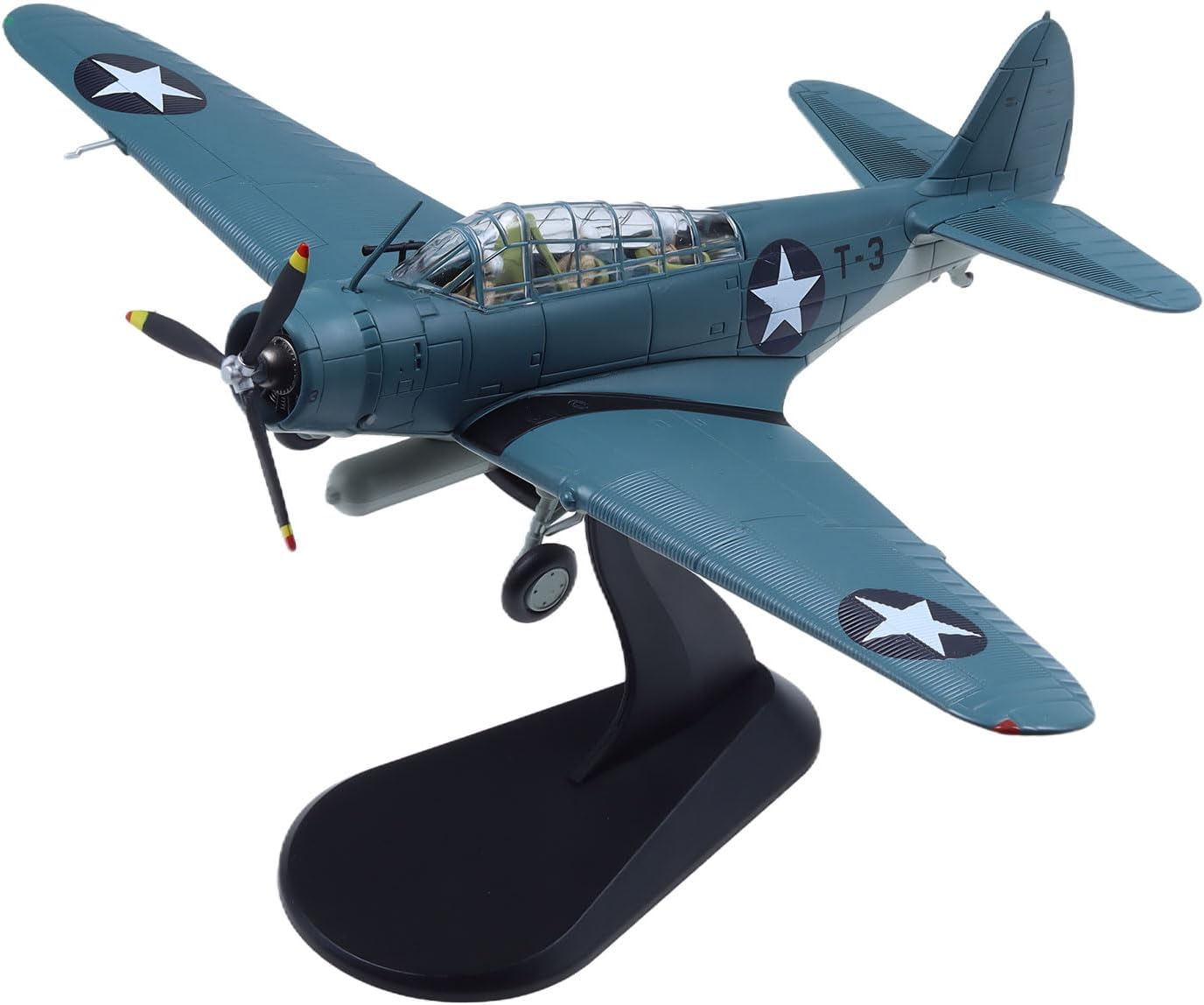 TBD Devastator Die-cast Airplanes-1/72 Scale U.S. Navy Torpedo Bomber Metal Aircraft Model for Collector, Aviation Enthusiast-Premium Collectiable with Display Stand