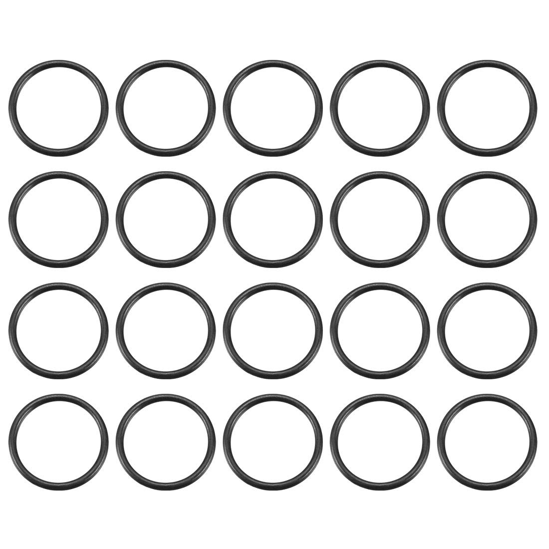 Uxcell Black Sourcingmap Nitrile Rubber O-Rings, 18Mm Od 15Mm Id 1.5Mm Width, Metric Sealing Gasket, Pack Of 20