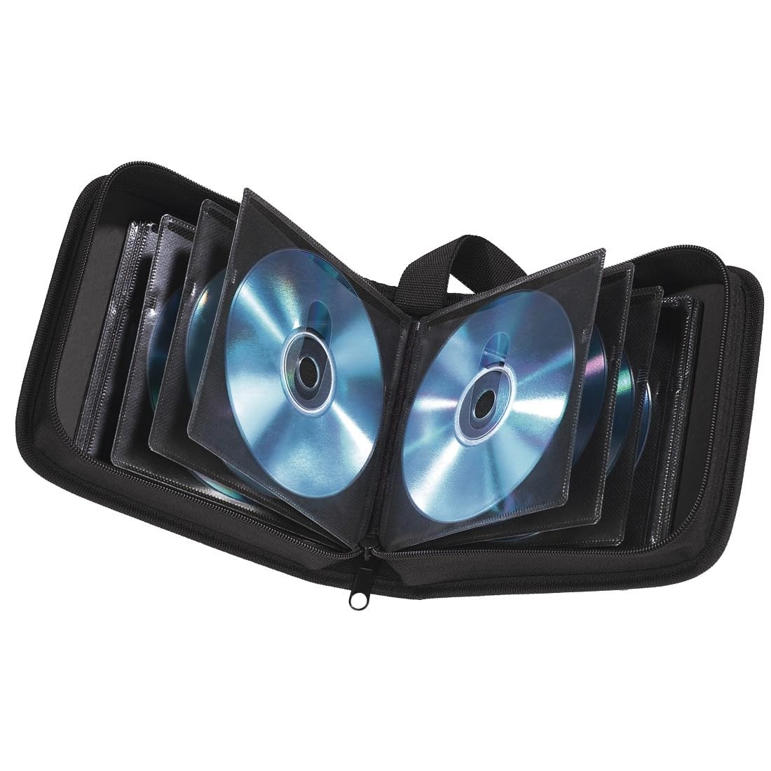 Hama Portfel na płyty CD na 20 dysków, CD/DVD/Blu-Ray, teczka do przechowywania, oszczędność miejsca do biura, samochodu i domu, czarny