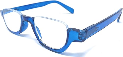 Miniatura 2 de The Noble - Gafas de lectura de media luna, semiluna, sin montura 2.00, color azul