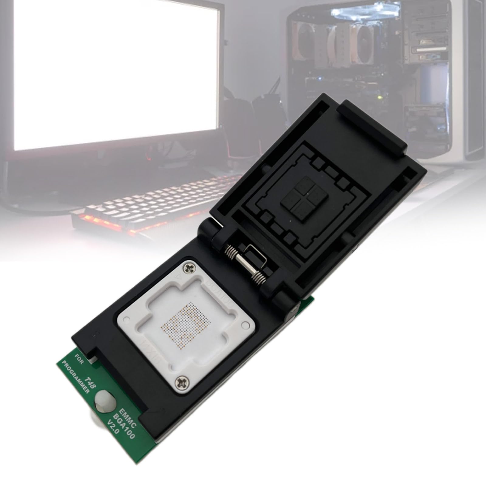 EMMC BGA100 Adapter IC Buchse für T48 Programmierer 2.0 Doppelkopf Sonden Halter BGA100 Adapterbuchse Professioneller Programmierer