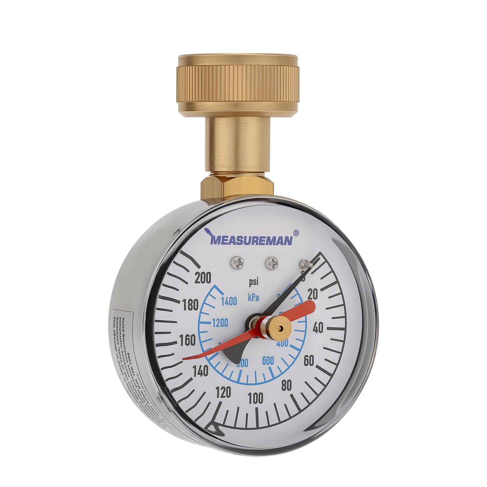 Water Pressure Gauge - 0-200 PSI Tester -15