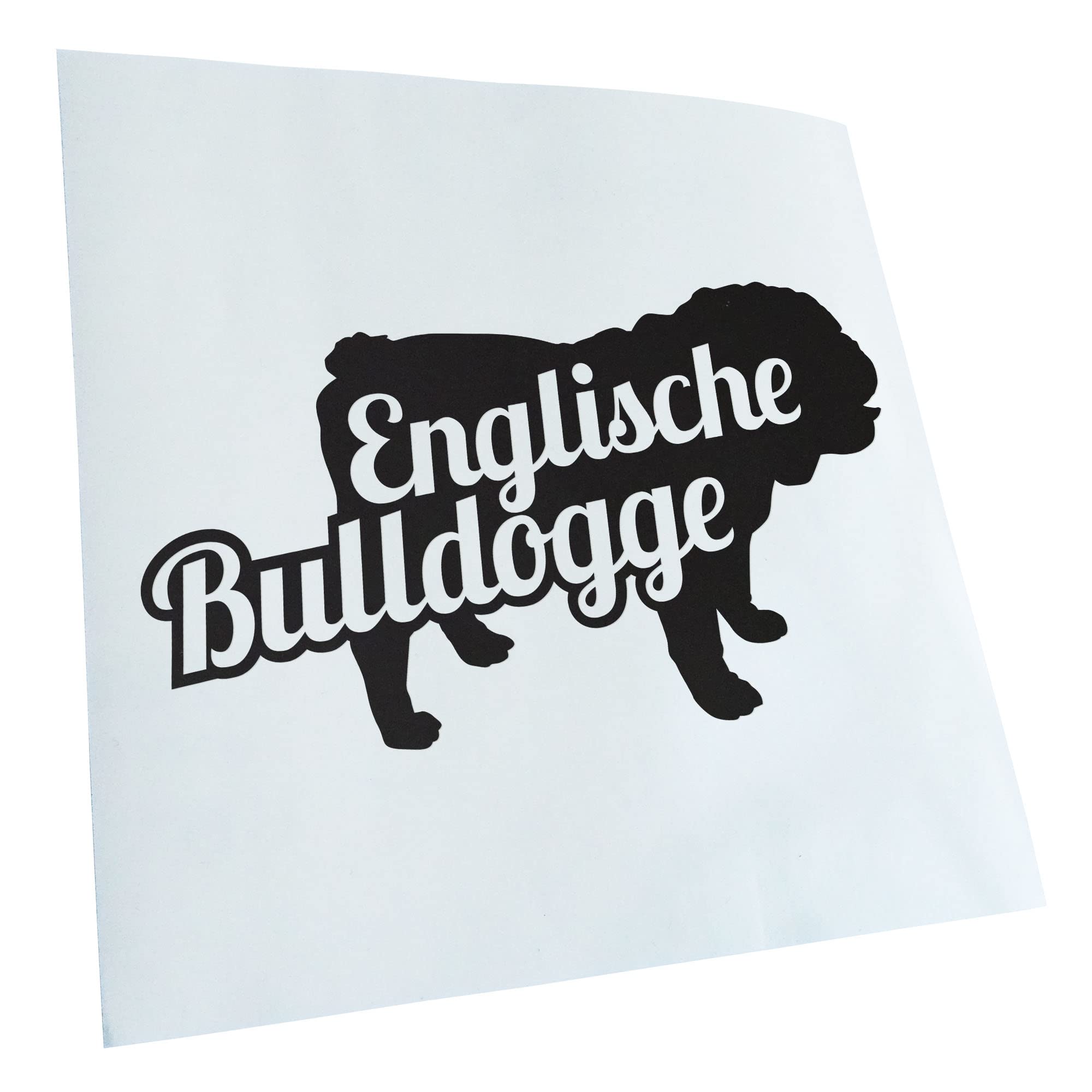 Kiwistar - Car Sticker - Matte Black - 17.5 x 10 cm English Bulldog with Name - Rear Window Car Sticker Weatherproof for Car Truck Moped Truck - Sticker Exterior Self-Adhesive Tuning Accessories for