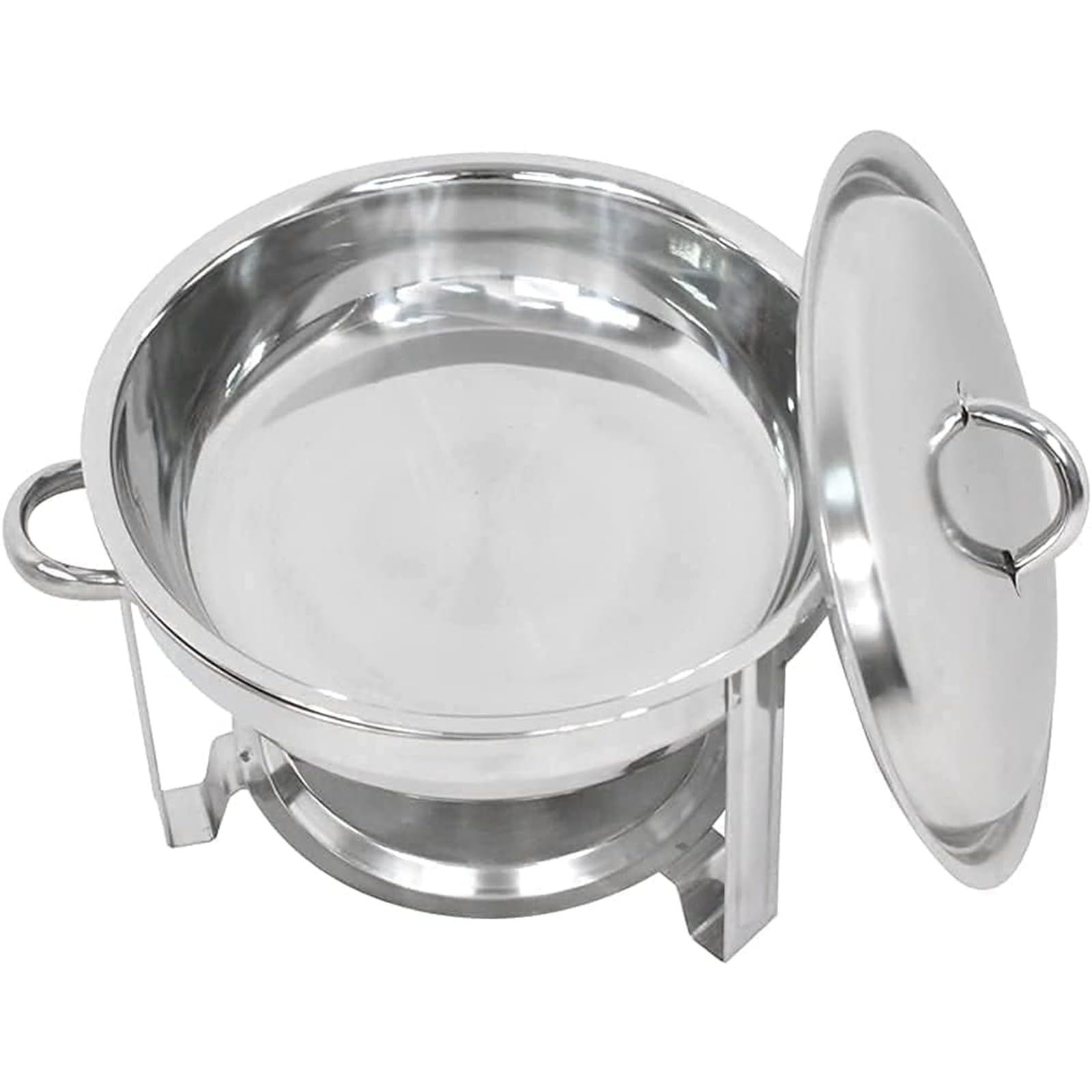 Set di Scaldavivande 4 Pezzi da 5,38L per Buffet Scaldavivande Riscaldato a Combustibile, Scaldavivande Pentola in Acciaio Inox Contenitore Rotondo per Catering Buffet Self-service Hotel Albergo | IT