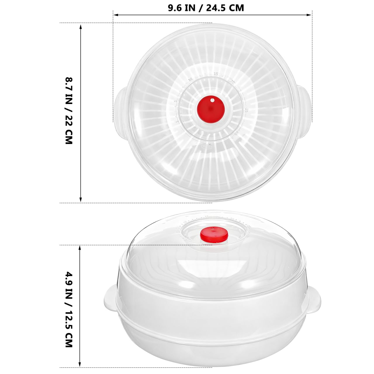 MAGICLULU Vaporiera Per Microonde 9.65X8.66X4.92In Cestello Con Maniglia Isolante Per Riso Pesce E Gnocchi Cottura a Vapore Sicura in Cucina